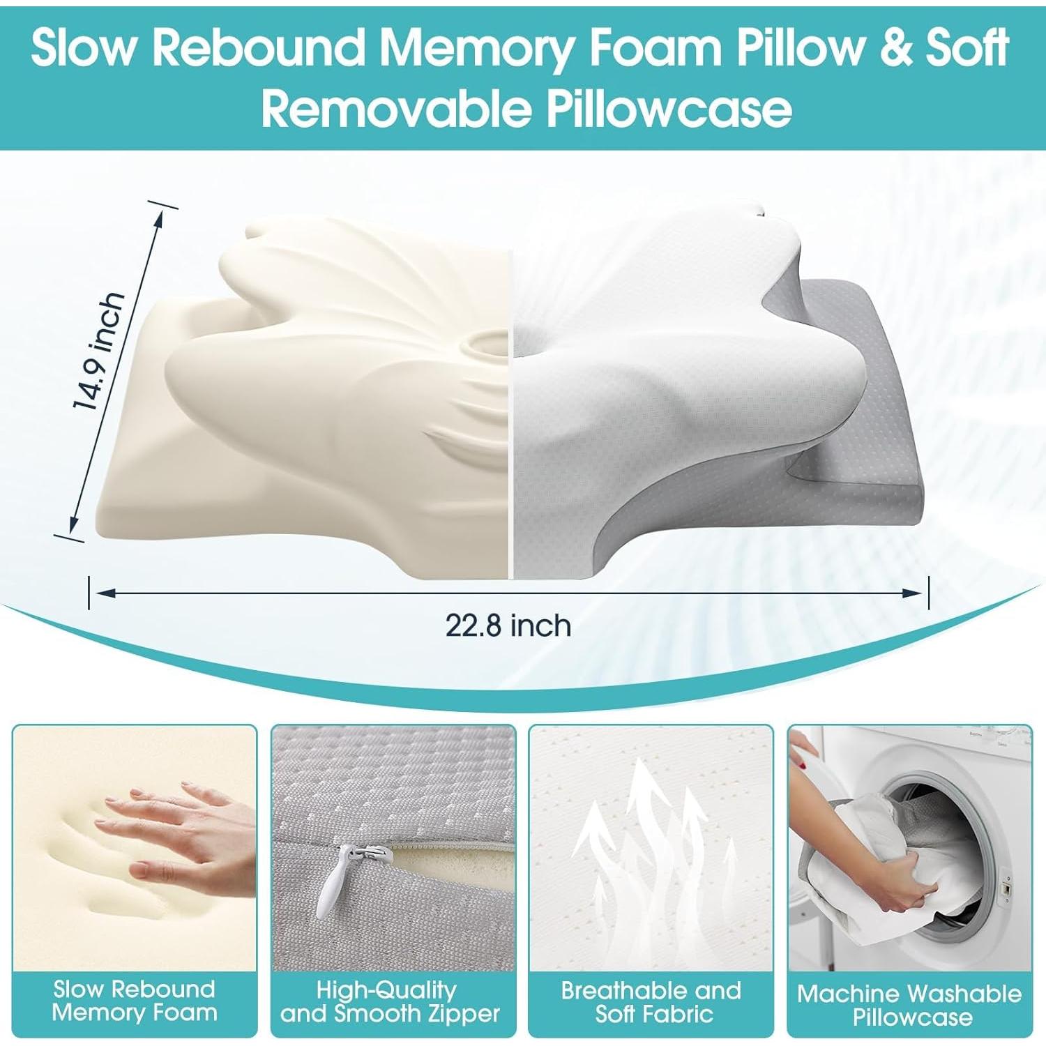 Almohada Cervical Ergonómica SereneCloud Estándar Media
