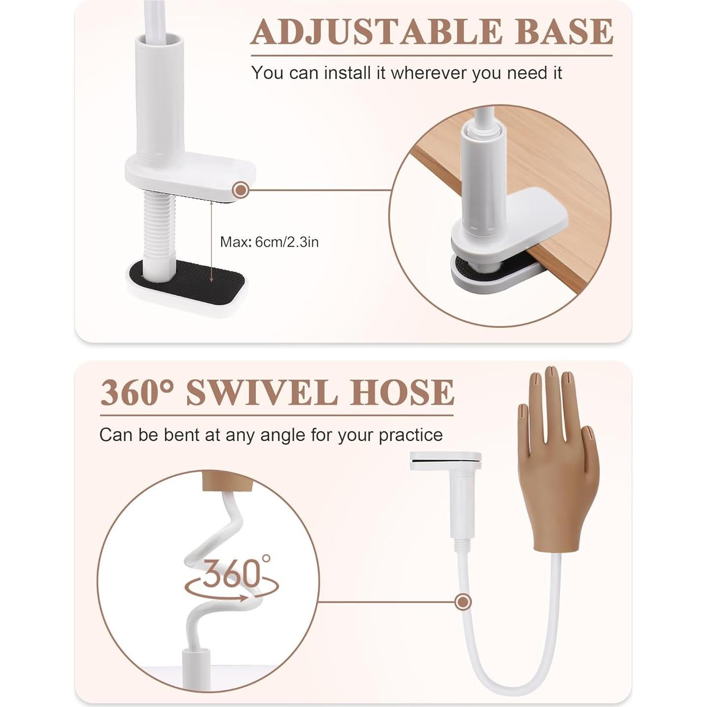 Mano de Práctica para Uñas Acrílicas Difenni 34.8x16cm