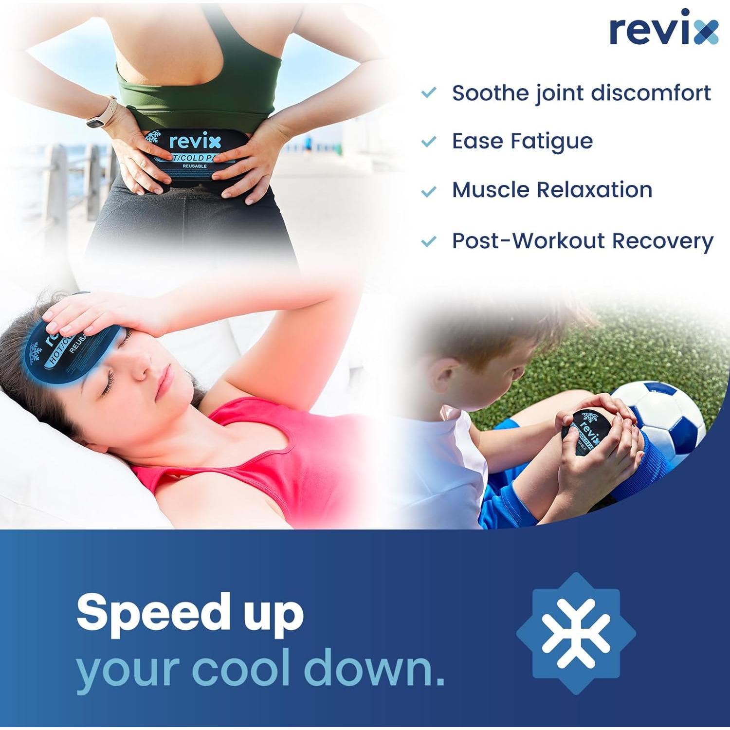 Paquete de Hielo Reutilizable REVIX - Set de 5 Piezas para Terapia Fría y Caliente