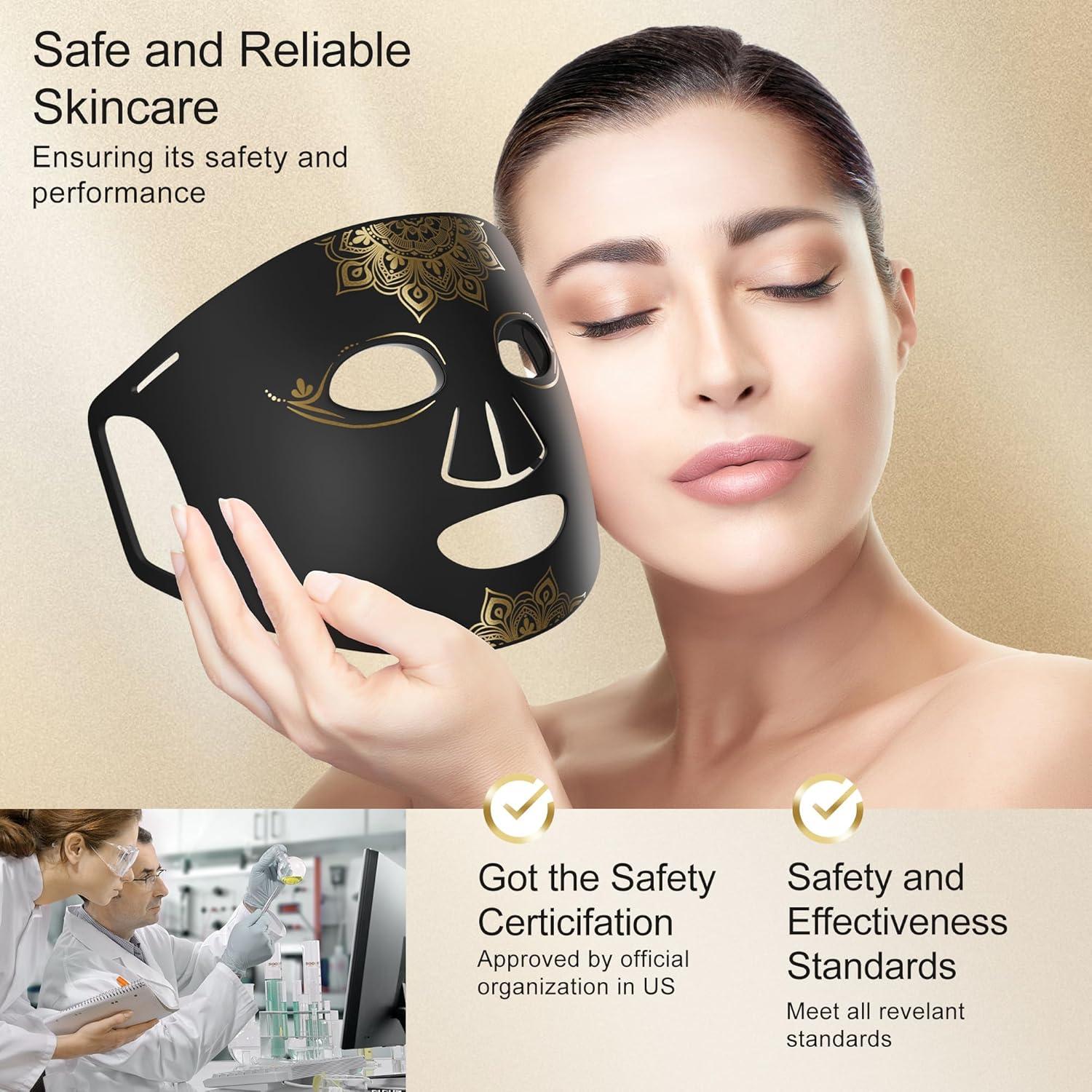 Máscara de Terapia de Luz Roja KINGDO - 4 Modos LED, Portátil