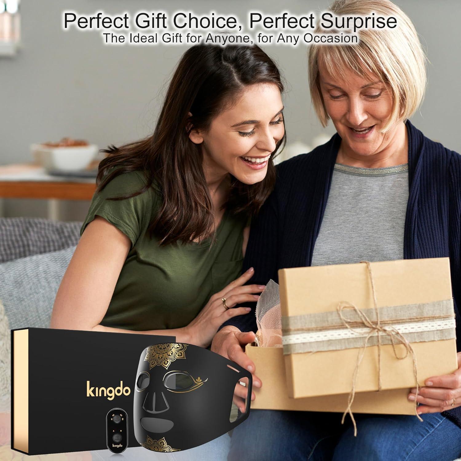 Máscara de Terapia de Luz Roja KINGDO - 4 Modos LED, Portátil