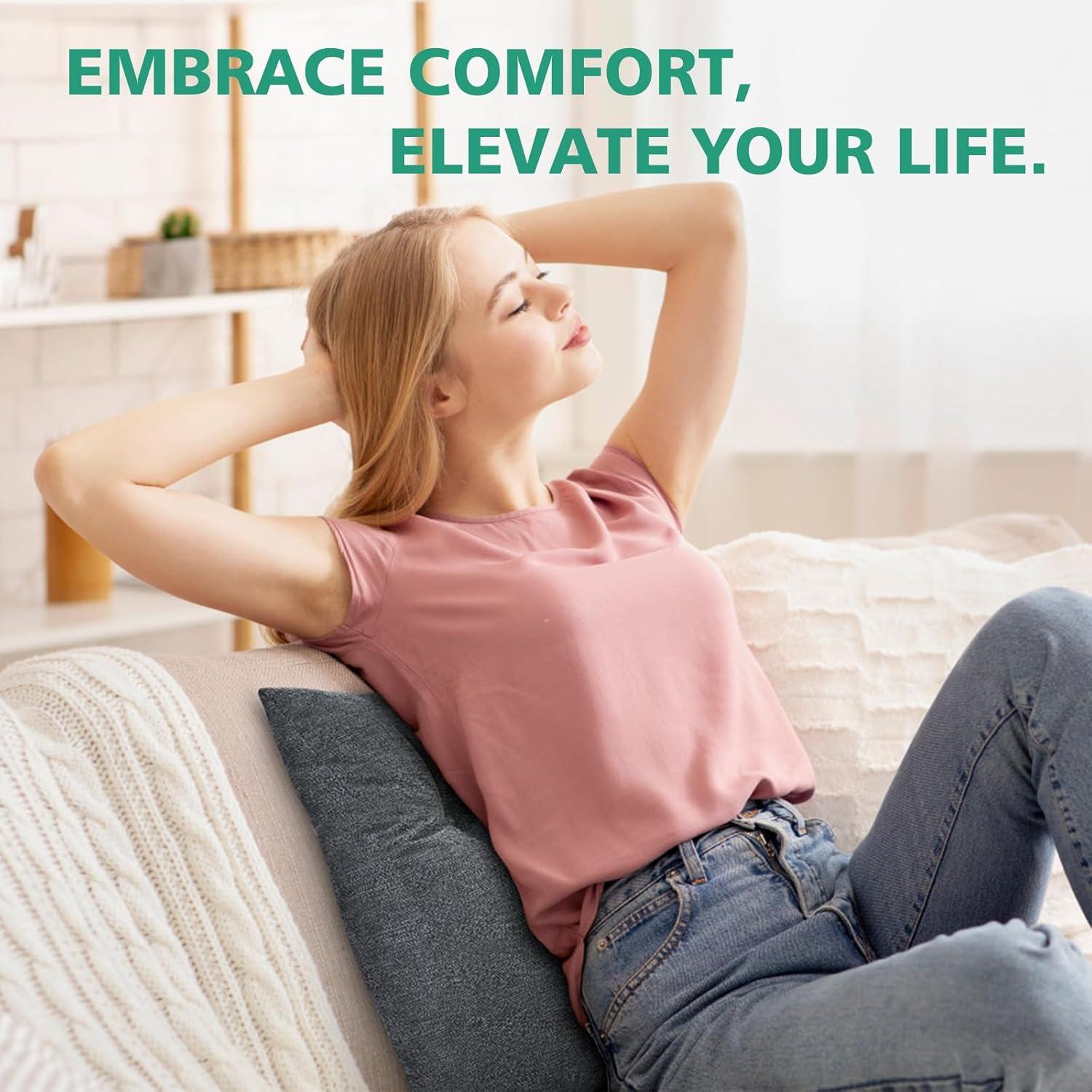 Cojín Lumbar Shinnwa Espuma Viscoelástica 44.5x38.1cm Carbón