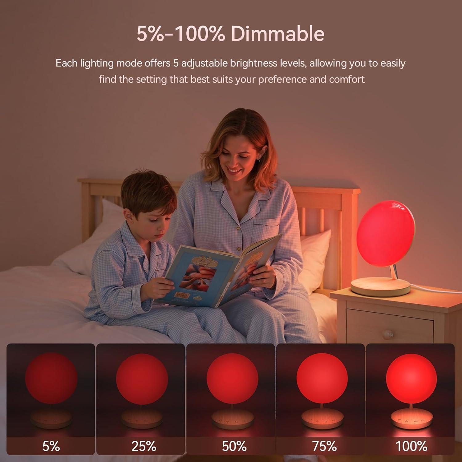 Lámpara Nocturna Luz Roja 670nm Ajustable USB COMSYNC
