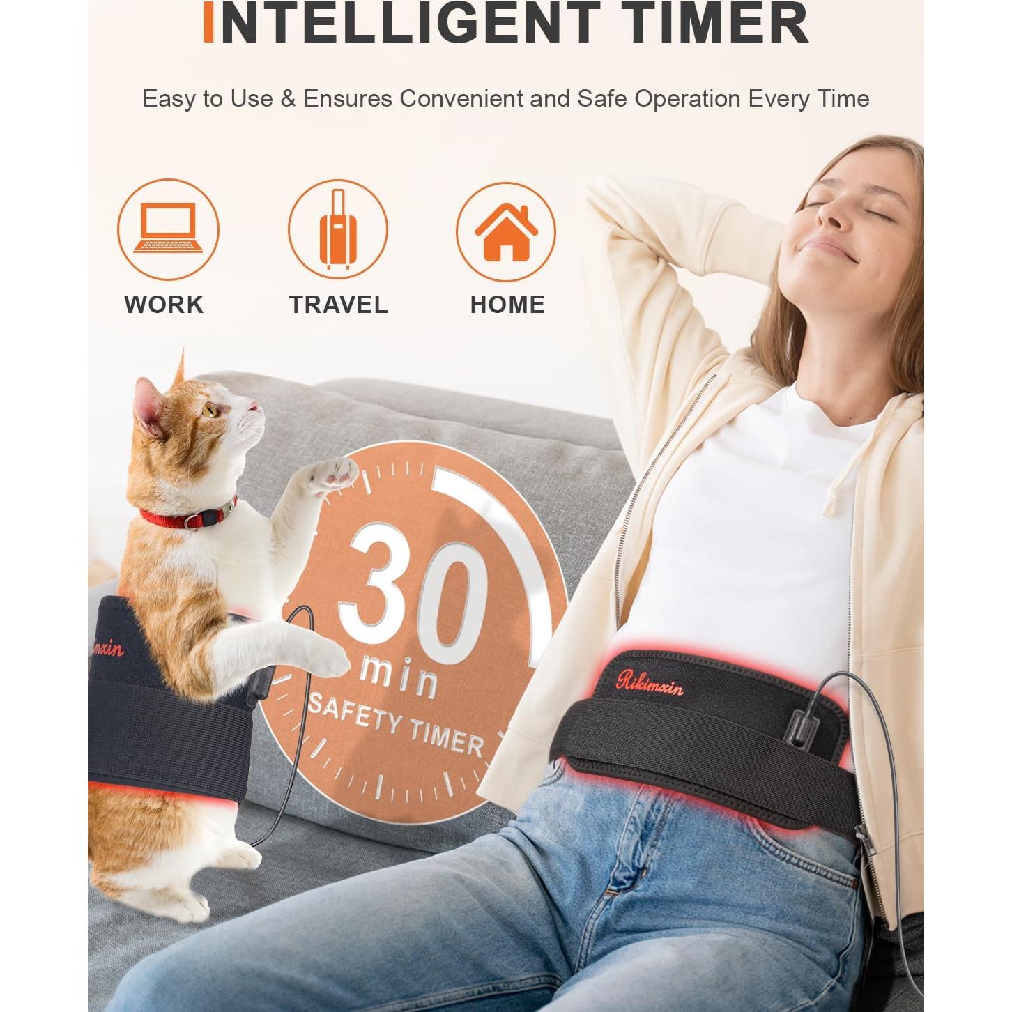 Cinturón de Luz Roja Rikimxin 3 en 1 con Temporizador 660nm 850nm