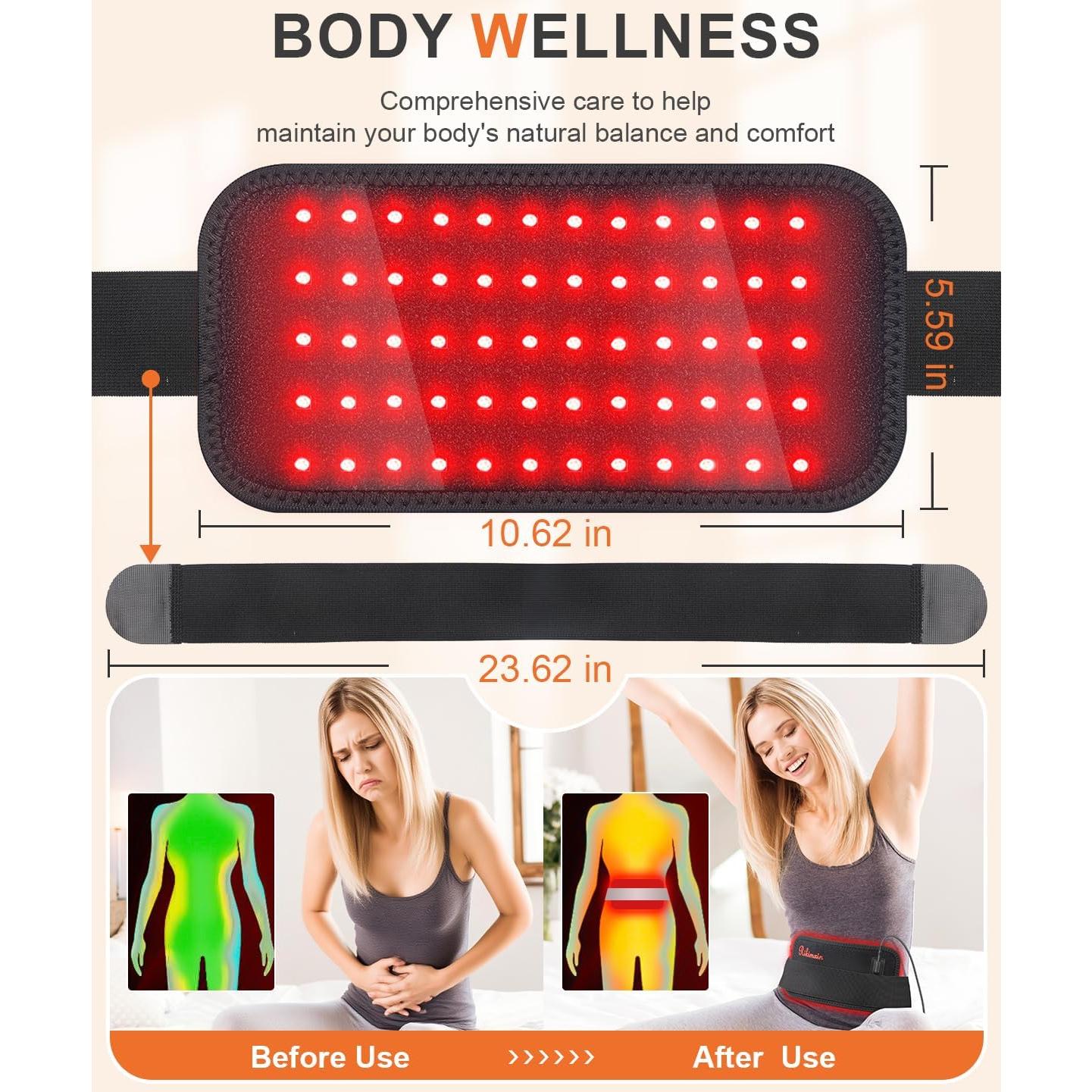 Cinturón de Luz Roja Rikimxin 3 en 1 con Temporizador 660nm 850nm