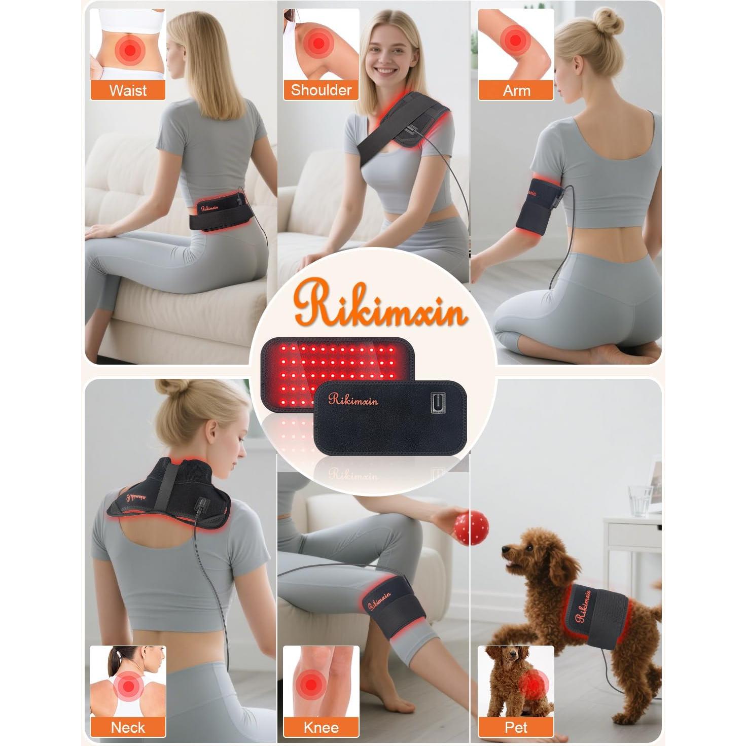 Cinturón de Luz Roja Rikimxin 3 en 1 con Temporizador 660nm 850nm