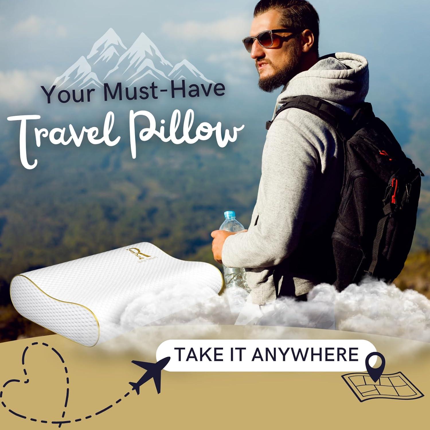 Almohada de Viaje Royal Therapy Espuma Viscoelástica Ajustable 45x30 cm