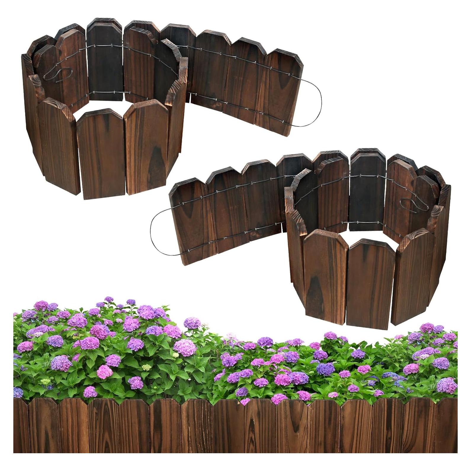 Borde de Jardín de Madera Mulctun 5.9 cm x 120 cm (2 Paquetes)