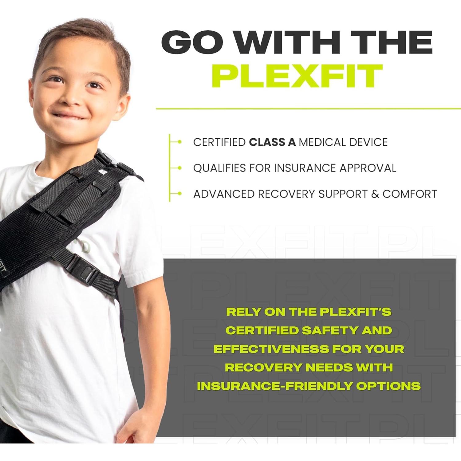 Funda para brazo infantil PLEXFIT - Soporte hombro y codo Negro