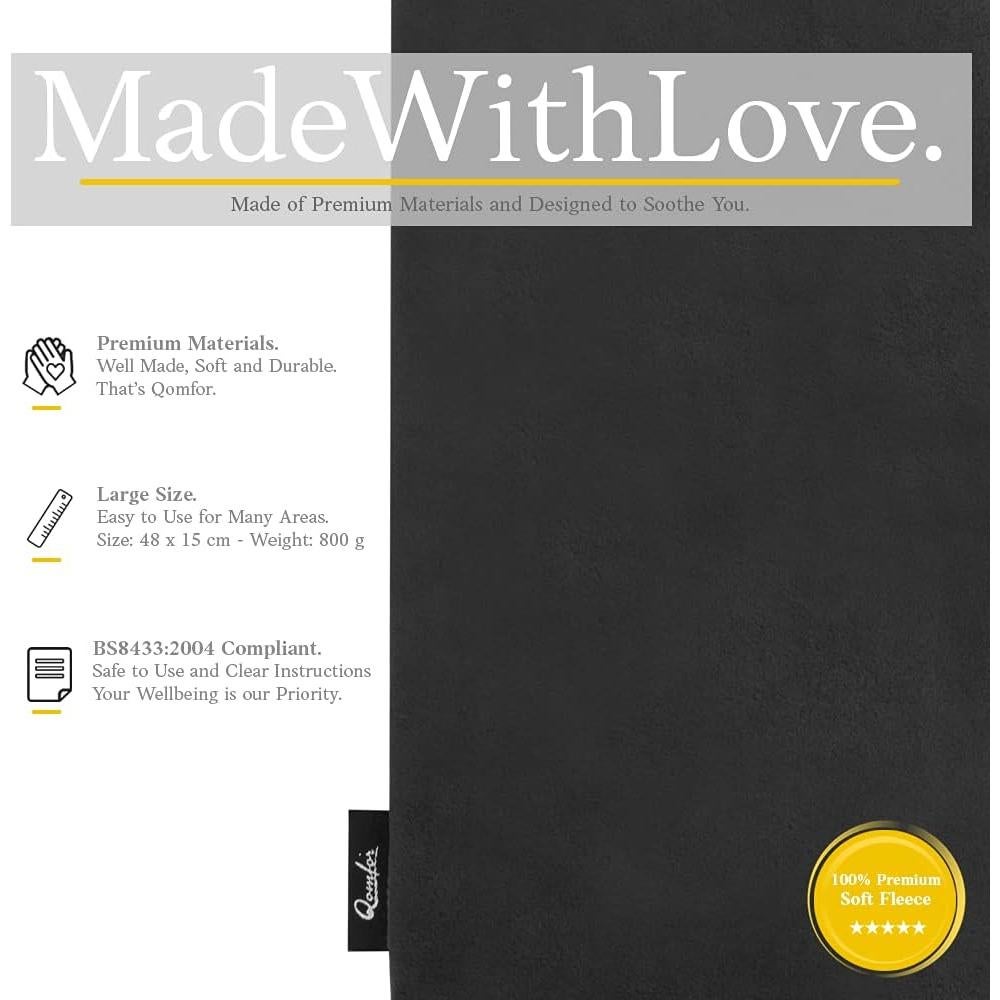 Almohadilla Térmica Qomfor de Microondas 45.7x11.9cm Negra