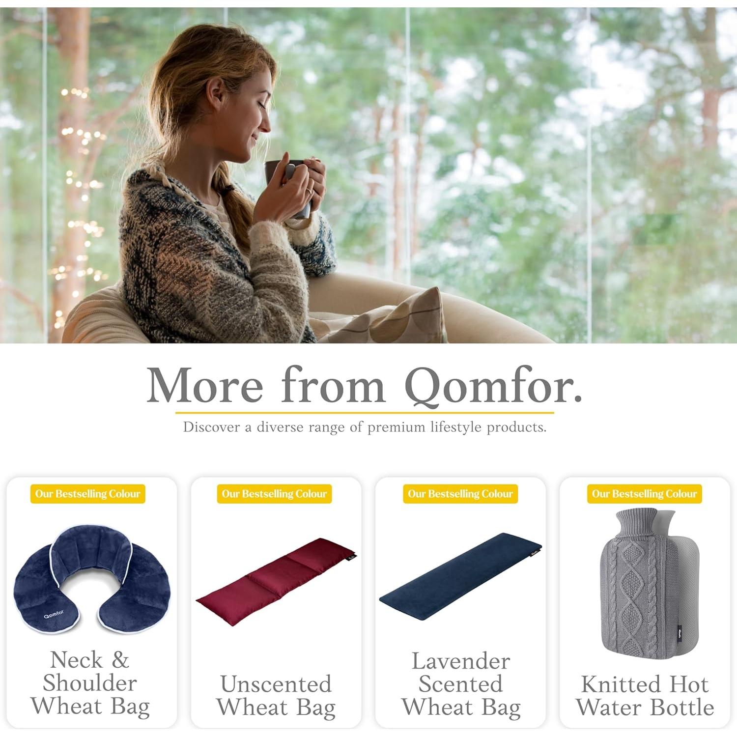 Almohadilla Térmica Qomfor de Microondas 45.7x11.9cm Negra