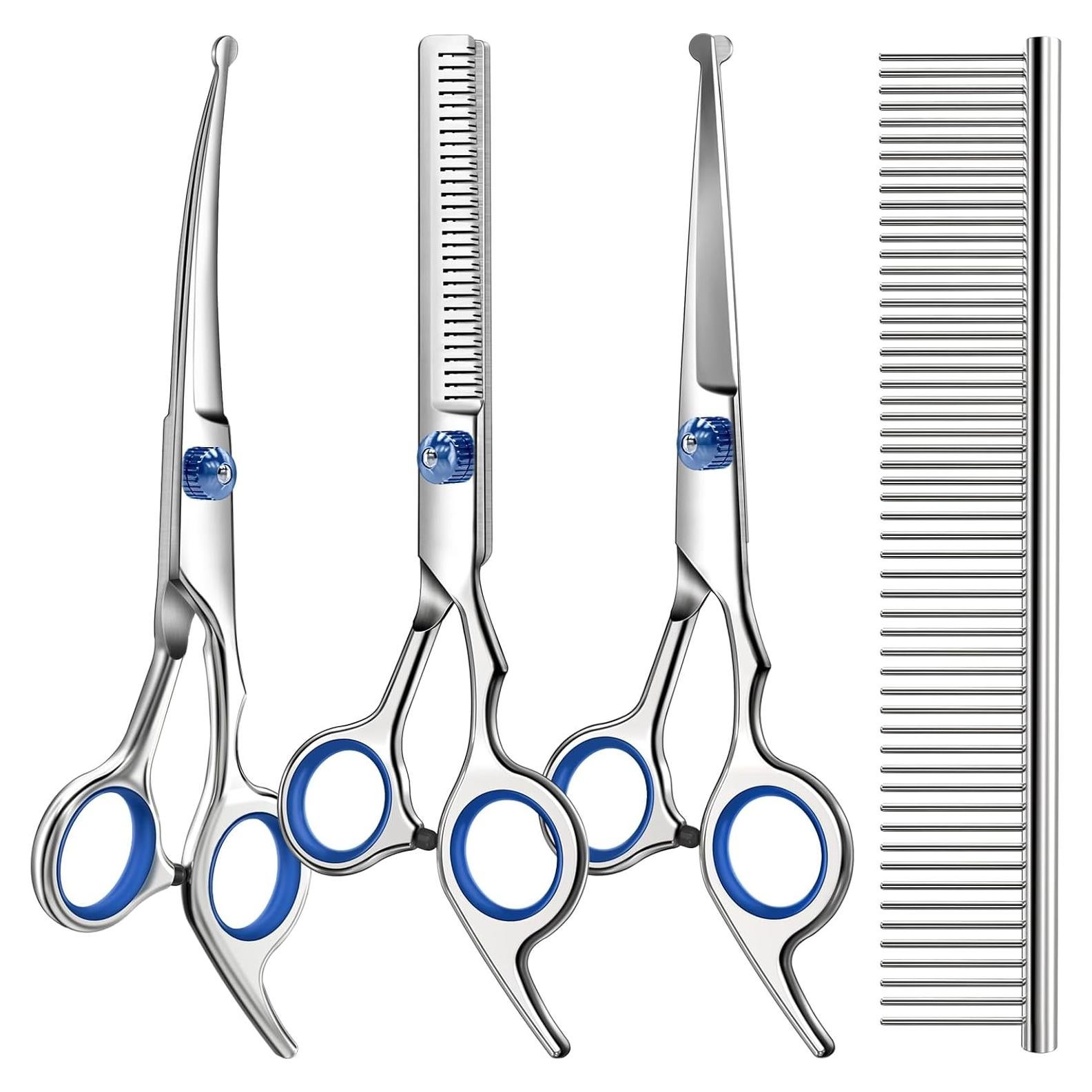 Kit Tijeras de Aseo para Perros Saccison 4 en 1 Acero Inoxidable