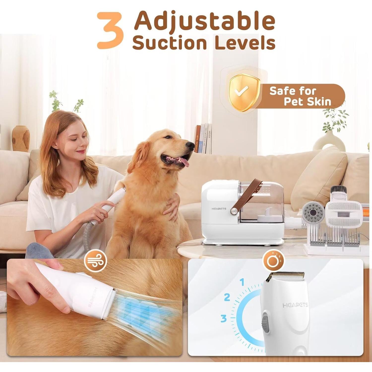 Kit de Aspiradora HEAPETS para Acicalamiento de Perros 3L