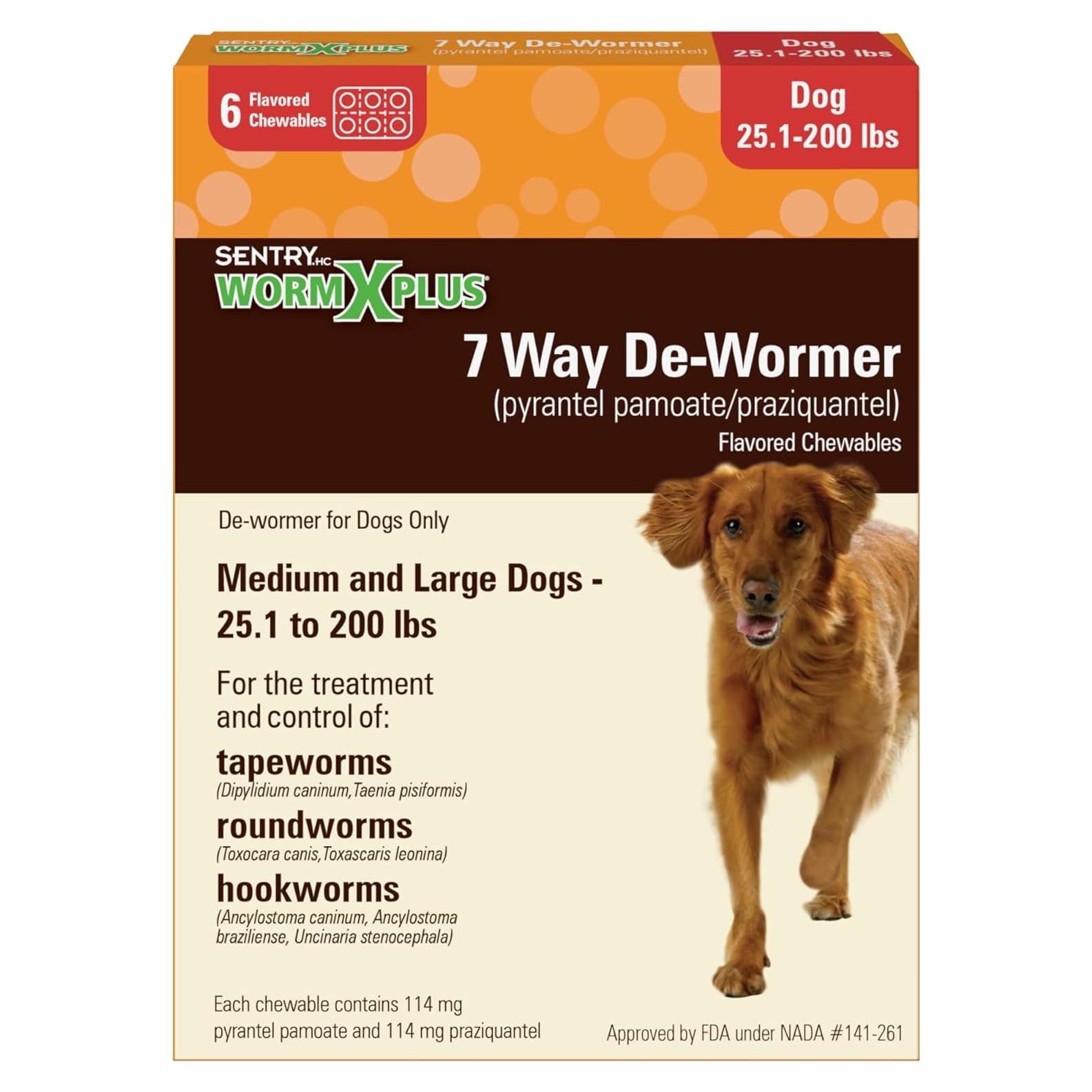 Desparasitante SENTRY Worm X Plus 7 Way para Perros +11.3 kg