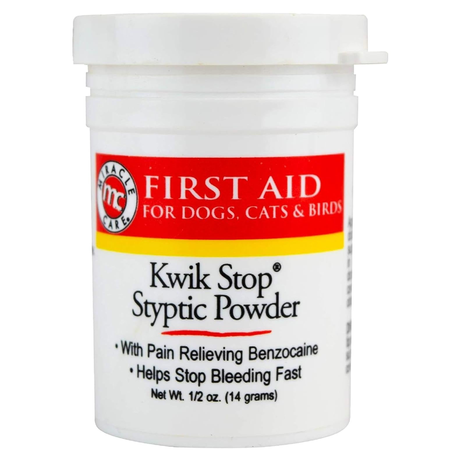 Polvo Estíptico Kwik Stop Miracle Care 14.17g para Mascotas