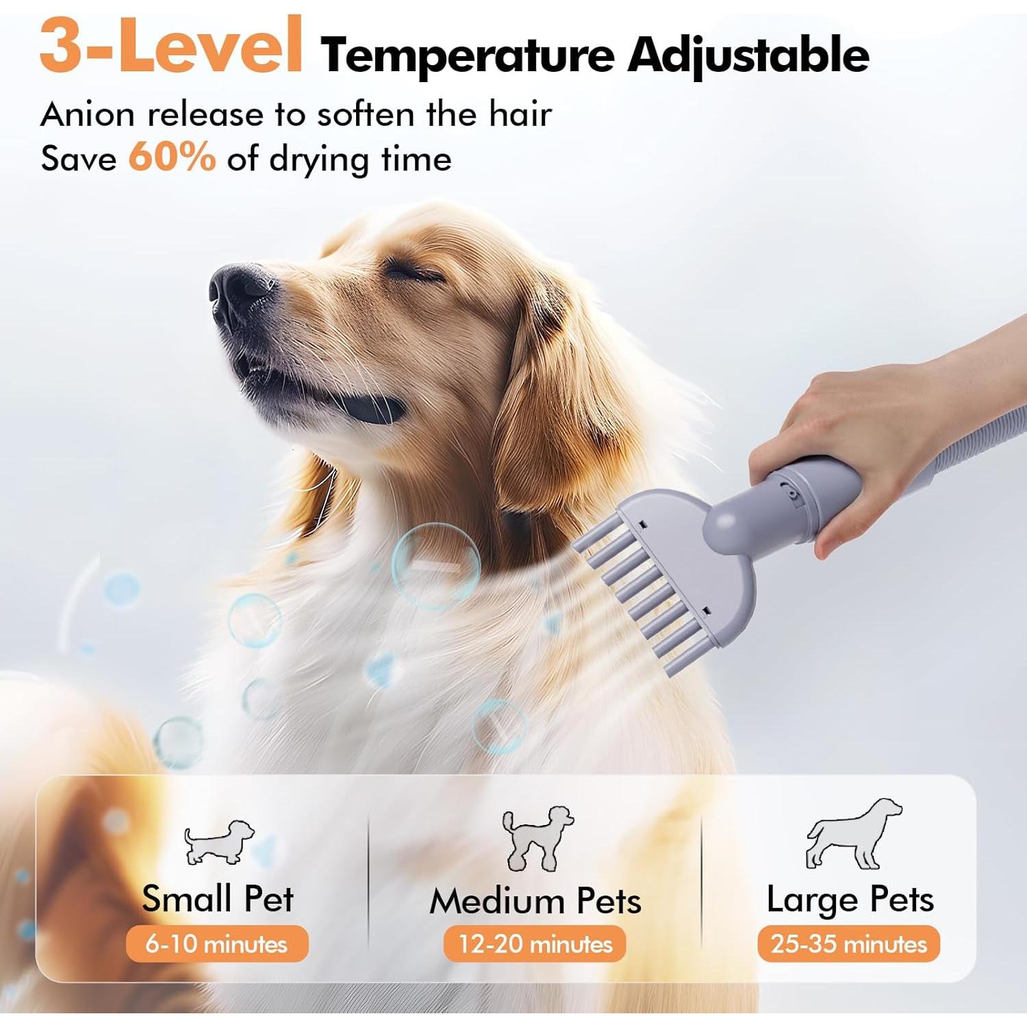 Kit de Aspiradora y Secador para Perros Loveepee 9-en-1 21KPa