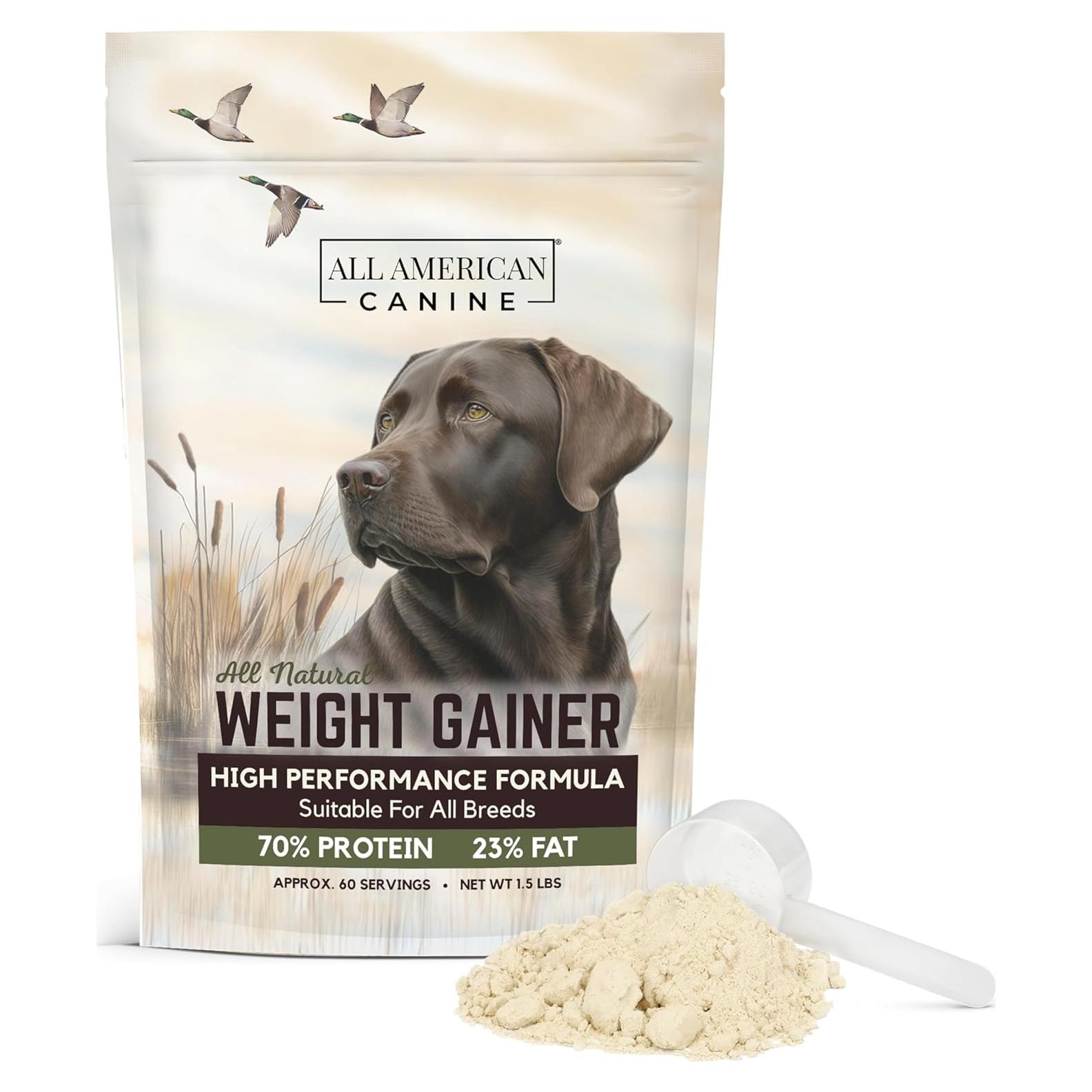 Dog Weight Gainer – High Calorie Dog Food Supplement & Protein Powder for Rapid Weight Gain, Mass, and Recovery – Appetite Stimulant – 60 Servings
