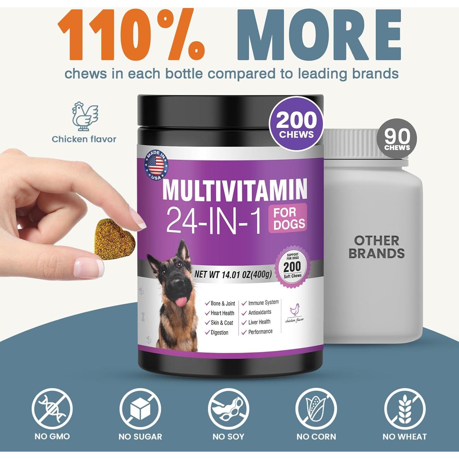 Multivitamínico Masticable para Perros TTLXBL 200 Ct Pollo