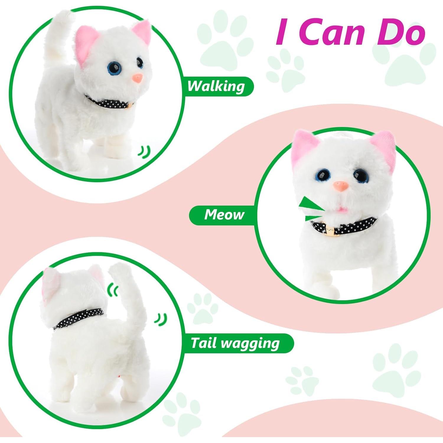 Gato de Peluche Interactivo WorWoder - Gatito Mecánico Blanco