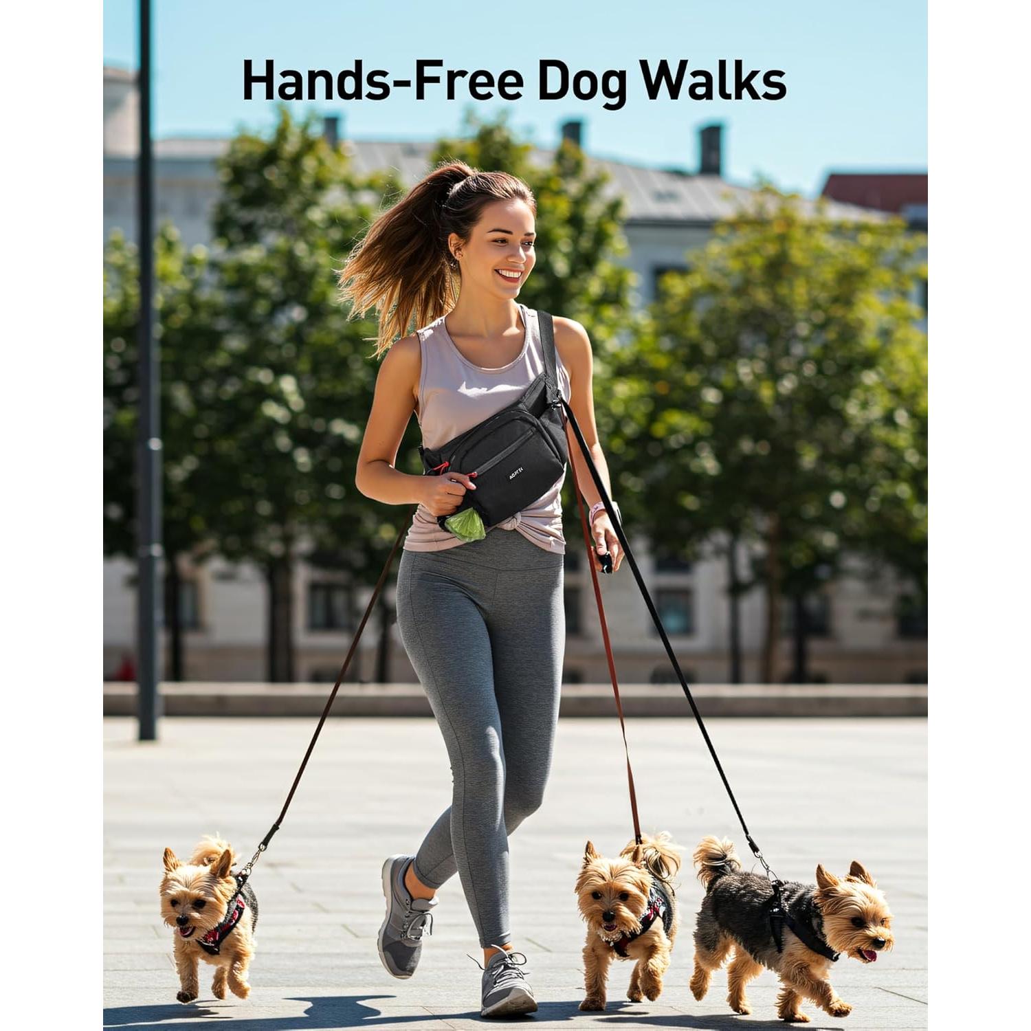 Mochila de Cintura AGPTEK para Entrenamiento de Perros, Negra