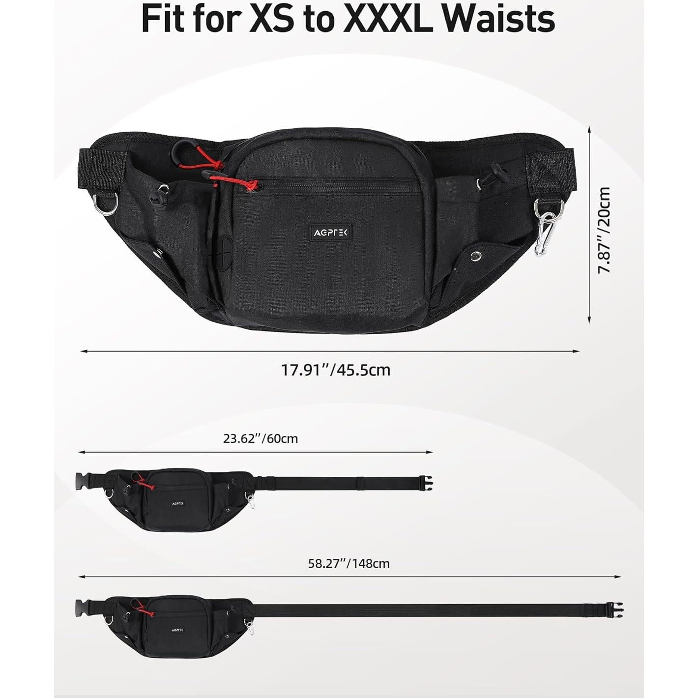 Mochila de Cintura AGPTEK para Entrenamiento de Perros, Negra