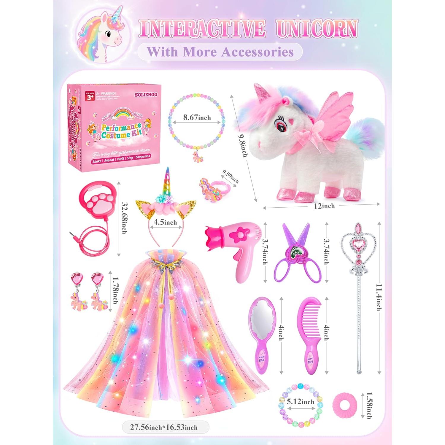 Unicornio Interactivo Eléctrico SOLIEHOO con Capa Iluminada