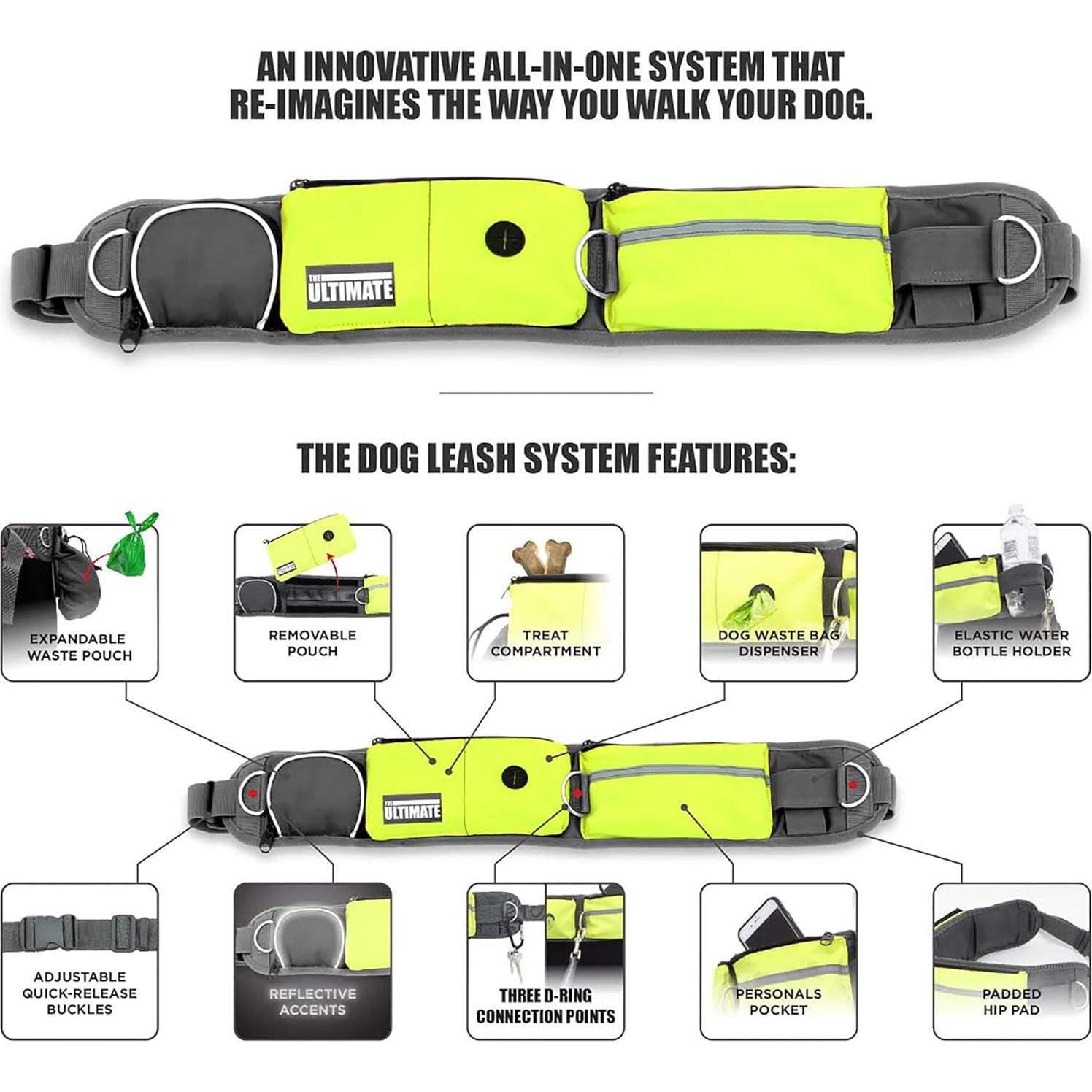 Correa Bungee Reflectante para Perros TAKSIN Amarillo Ajustable