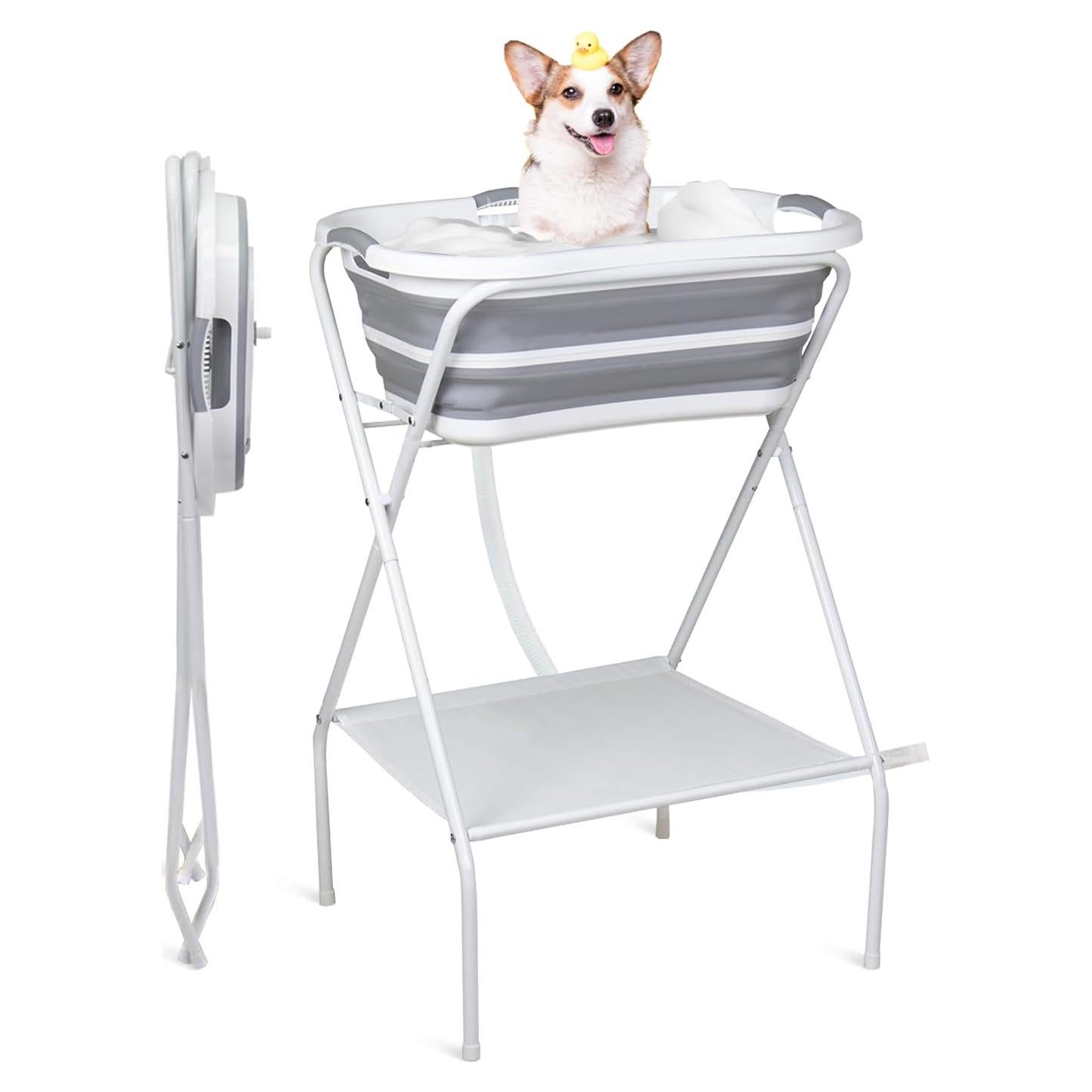 Tina de baño portátil para perros y gatos con drenaje 5.55 kg