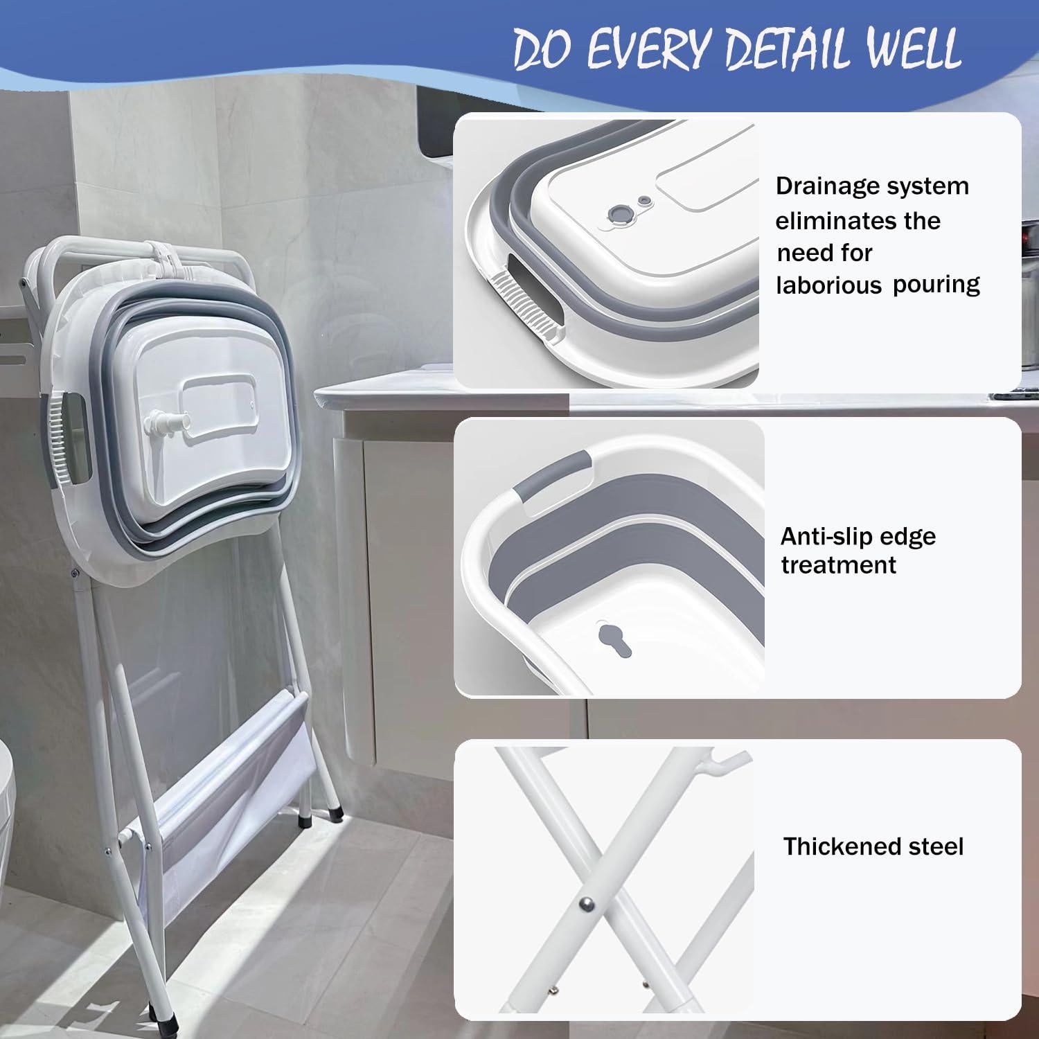 Tina de baño portátil para perros y gatos con drenaje 5.55 kg