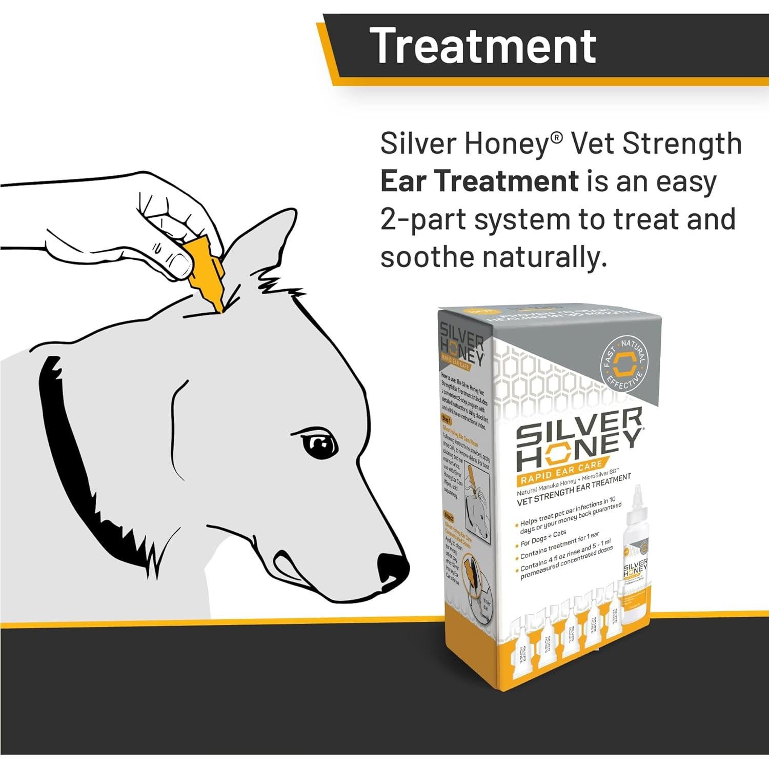 Absorbine Silver Honey Cuidado Rápido de Oídos Veterinario 10 Días