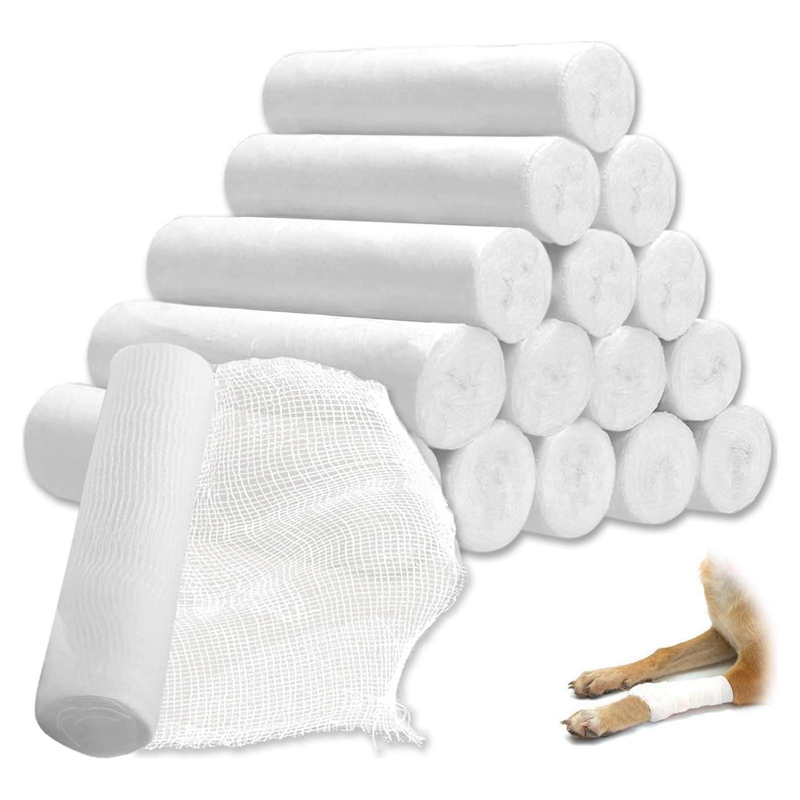Paquete de 12 Rollos de Gasa Adhesiva Tewloss 15 cm x 4.57 m