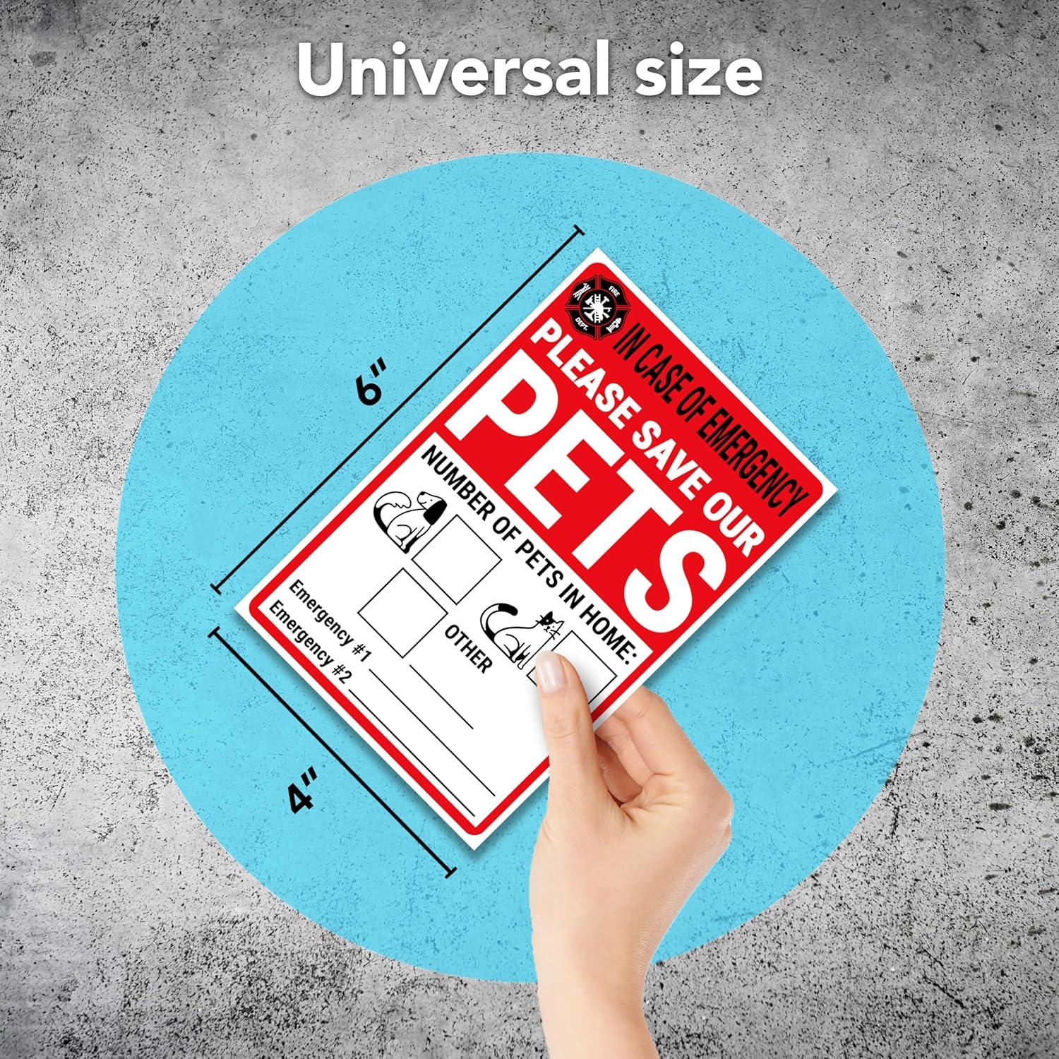 Juego de 4 Etiquetas de Alerta de Mascotas DIMARONGTON 10x15 cm