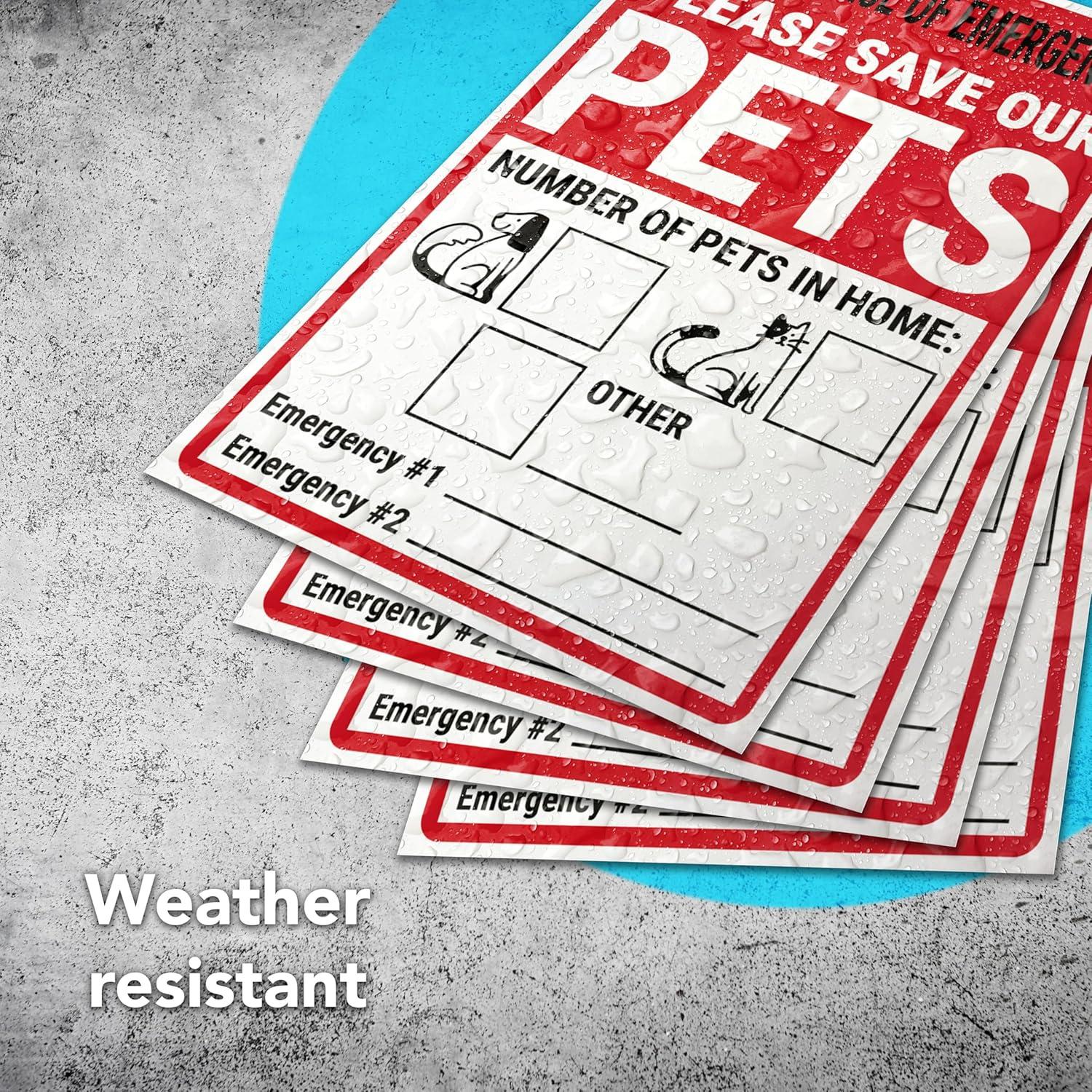 Juego de 4 Etiquetas de Alerta de Mascotas DIMARONGTON 10x15 cm