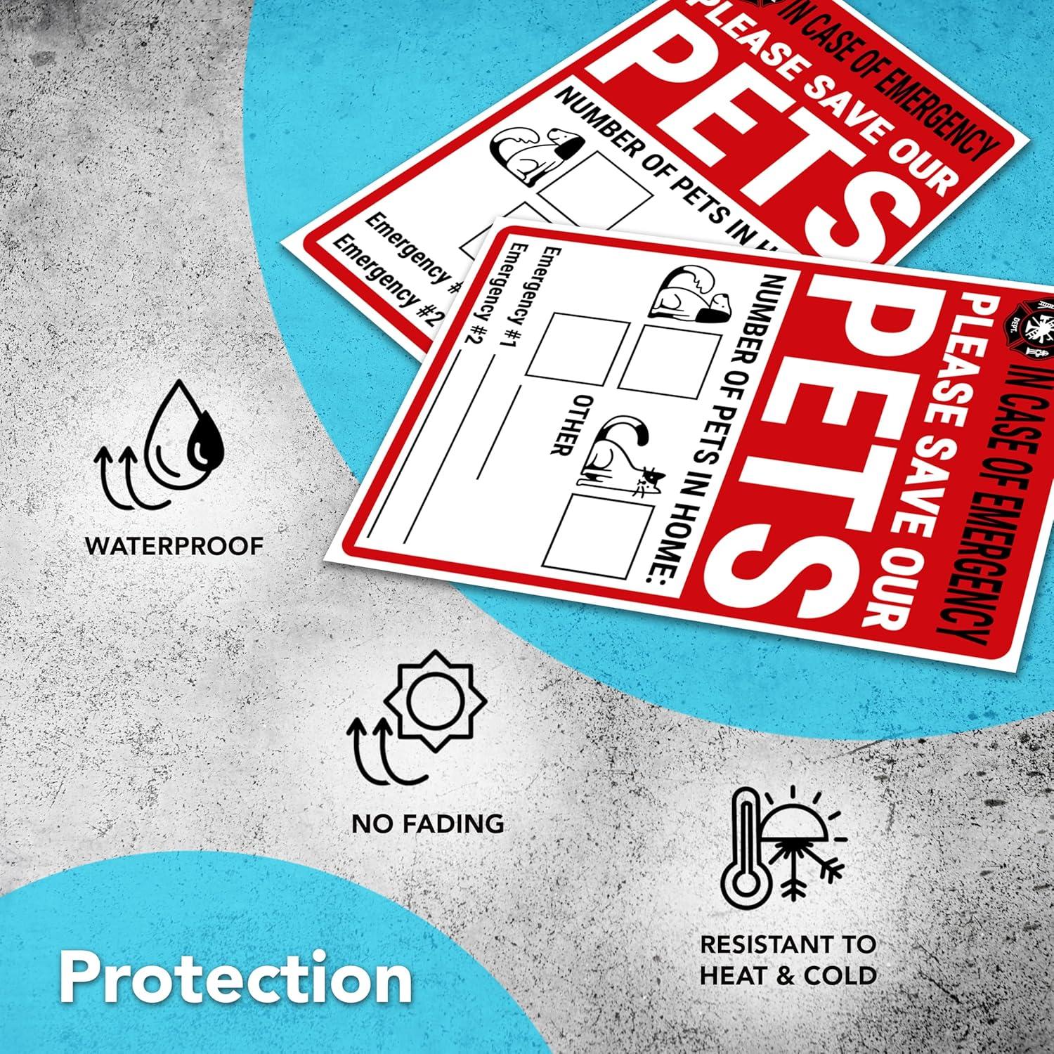 Juego de 4 Etiquetas de Alerta de Mascotas DIMARONGTON 10x15 cm