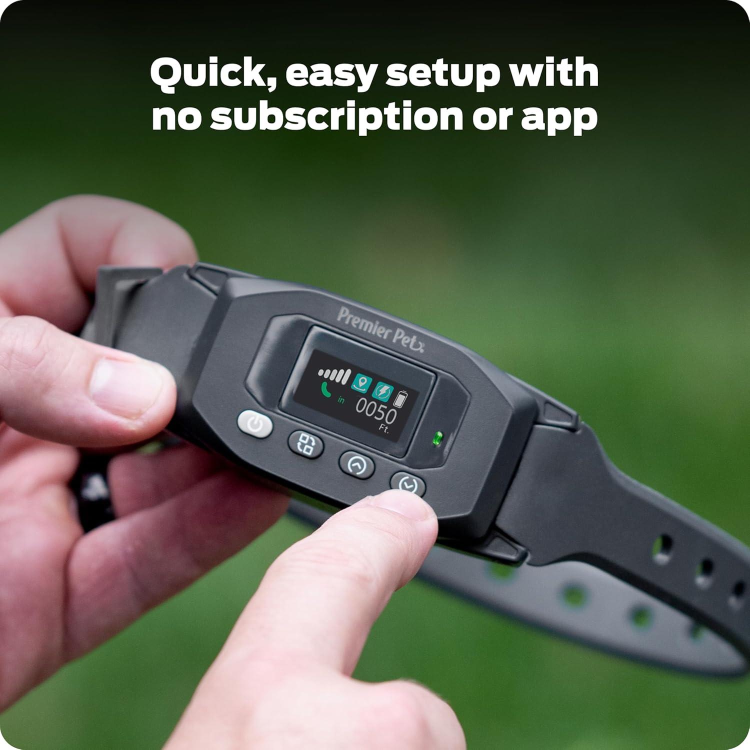 Collar GPS Inalámbrico para Perros Premier Pet - Sumergible, Recargable, 0.30 Hectáreas