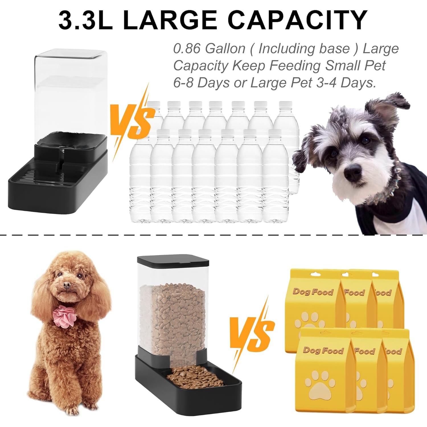 Dispensador Automático de Comida y Agua Wefeedy 3.3L Negro