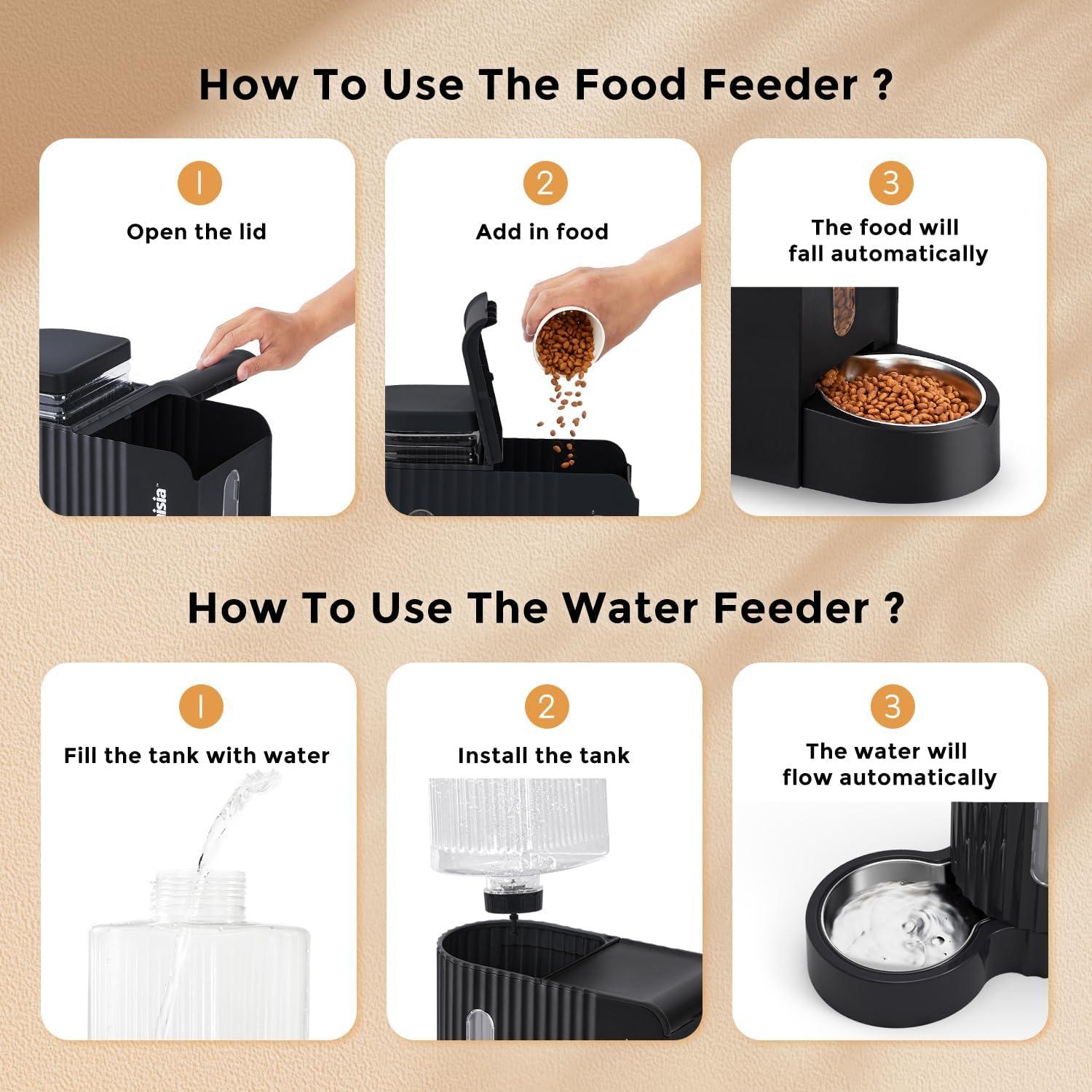 Comedero y dispensador de agua automático Apollo 4L negro