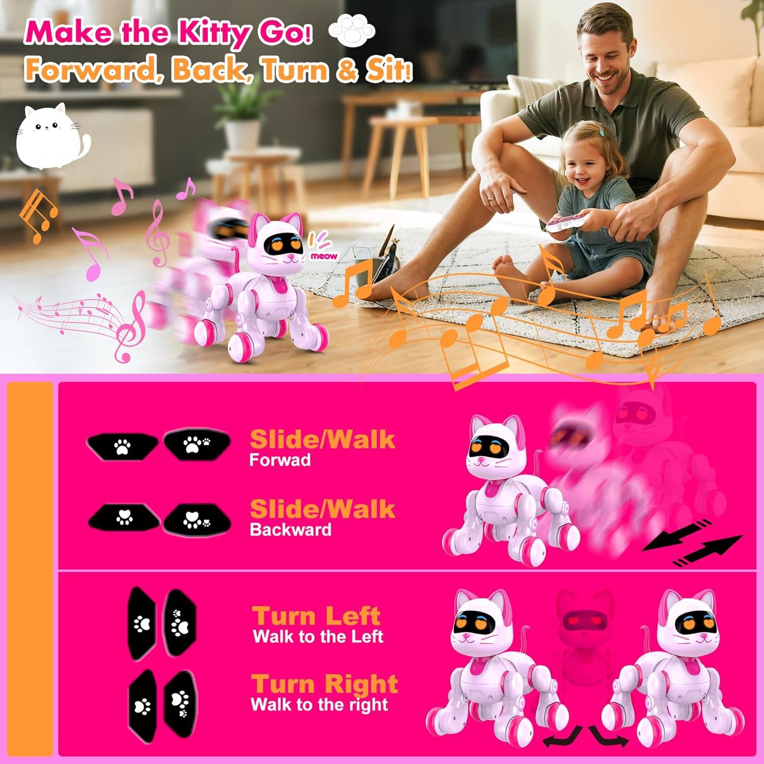 Gato Robot Interactivo Nicmore 6602 Rosa para Niñas 3-8 Años