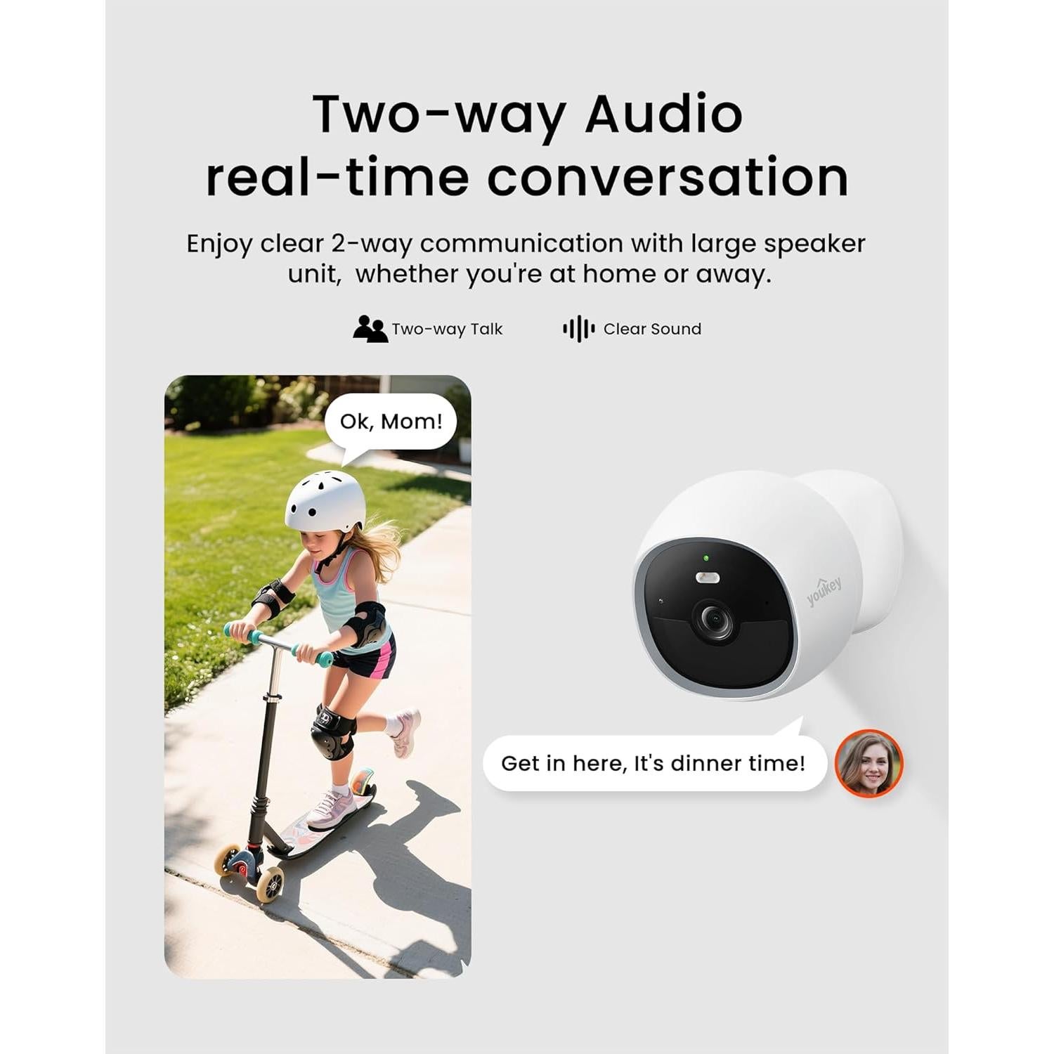 Cámara de Seguridad Inalámbrica Youkey S320 2.5K QHD con WiFi