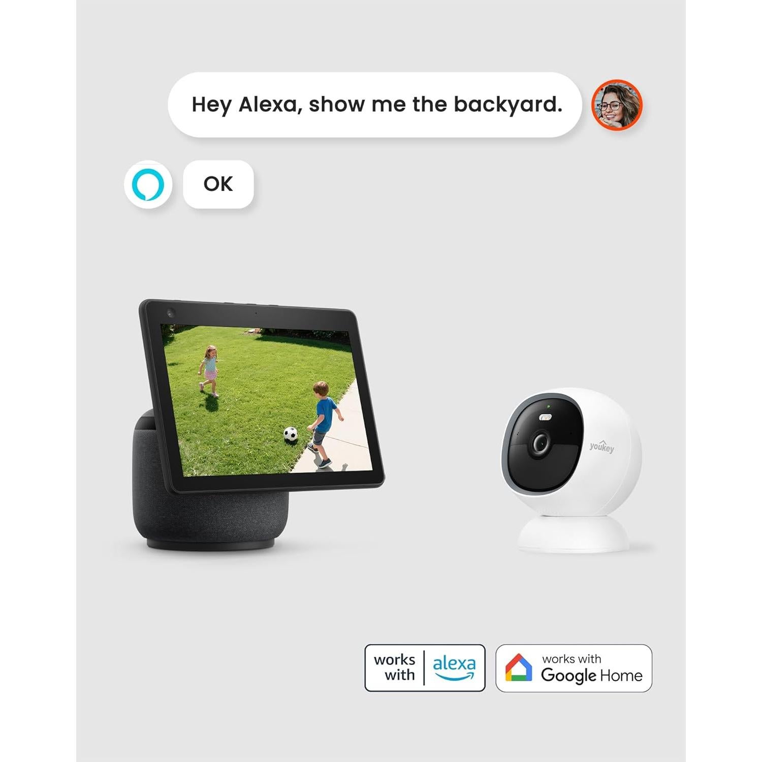 Cámara de Seguridad Inalámbrica Youkey S320 2.5K QHD con WiFi