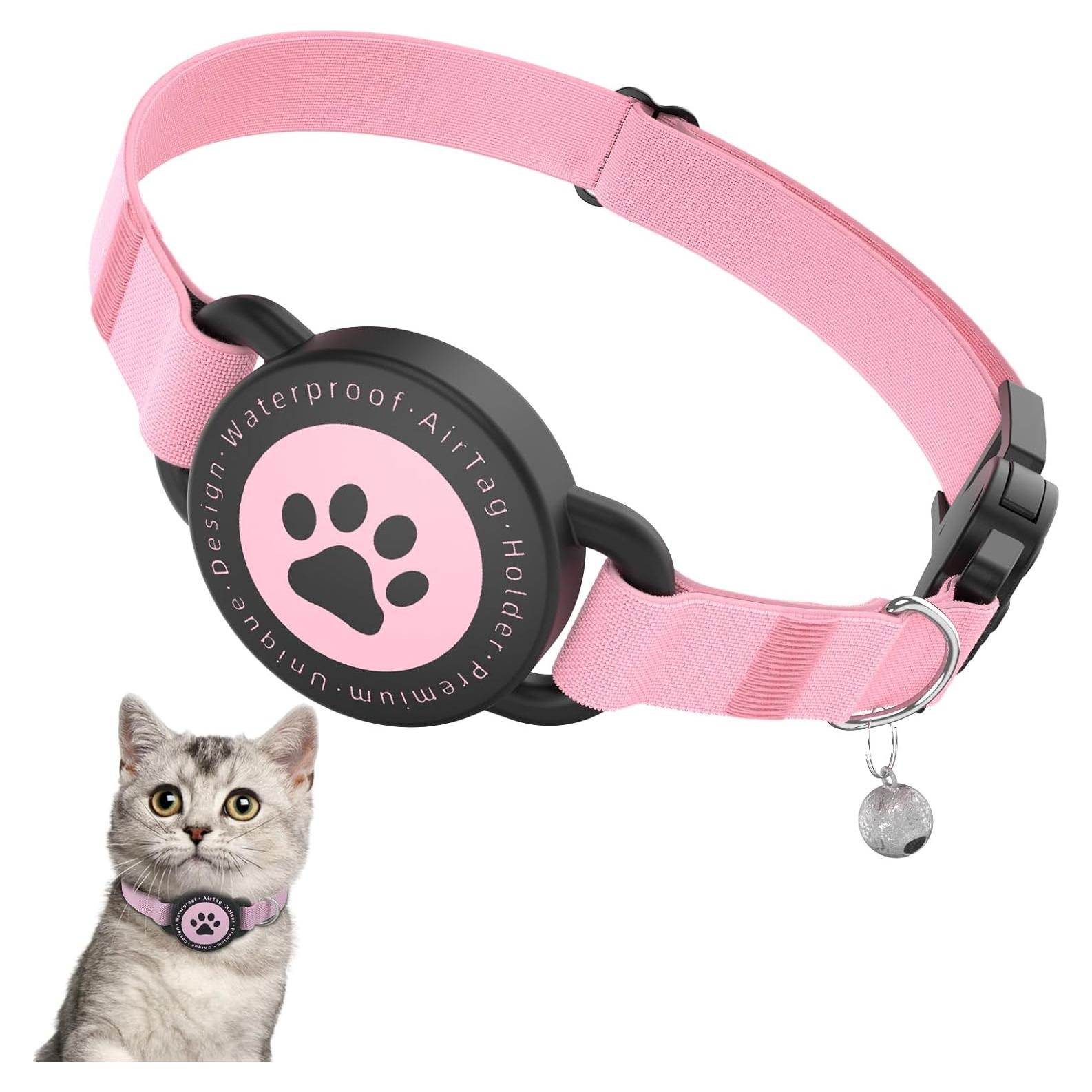 Collar para Gato Odokele con Soporte para AirTag Rosa 20-31.75 cm
