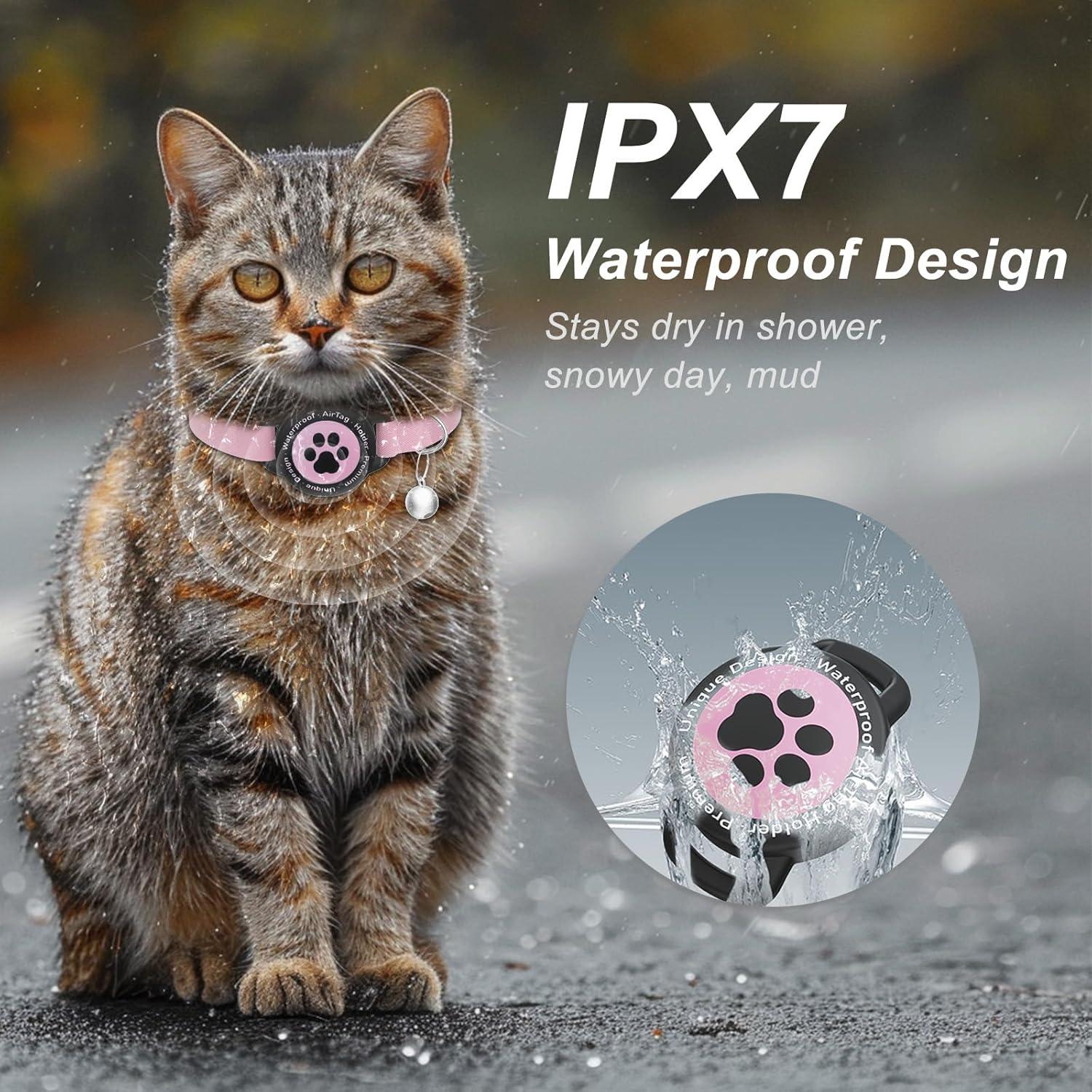 Collar para Gato Odokele con Soporte para AirTag Rosa 20-31.75 cm