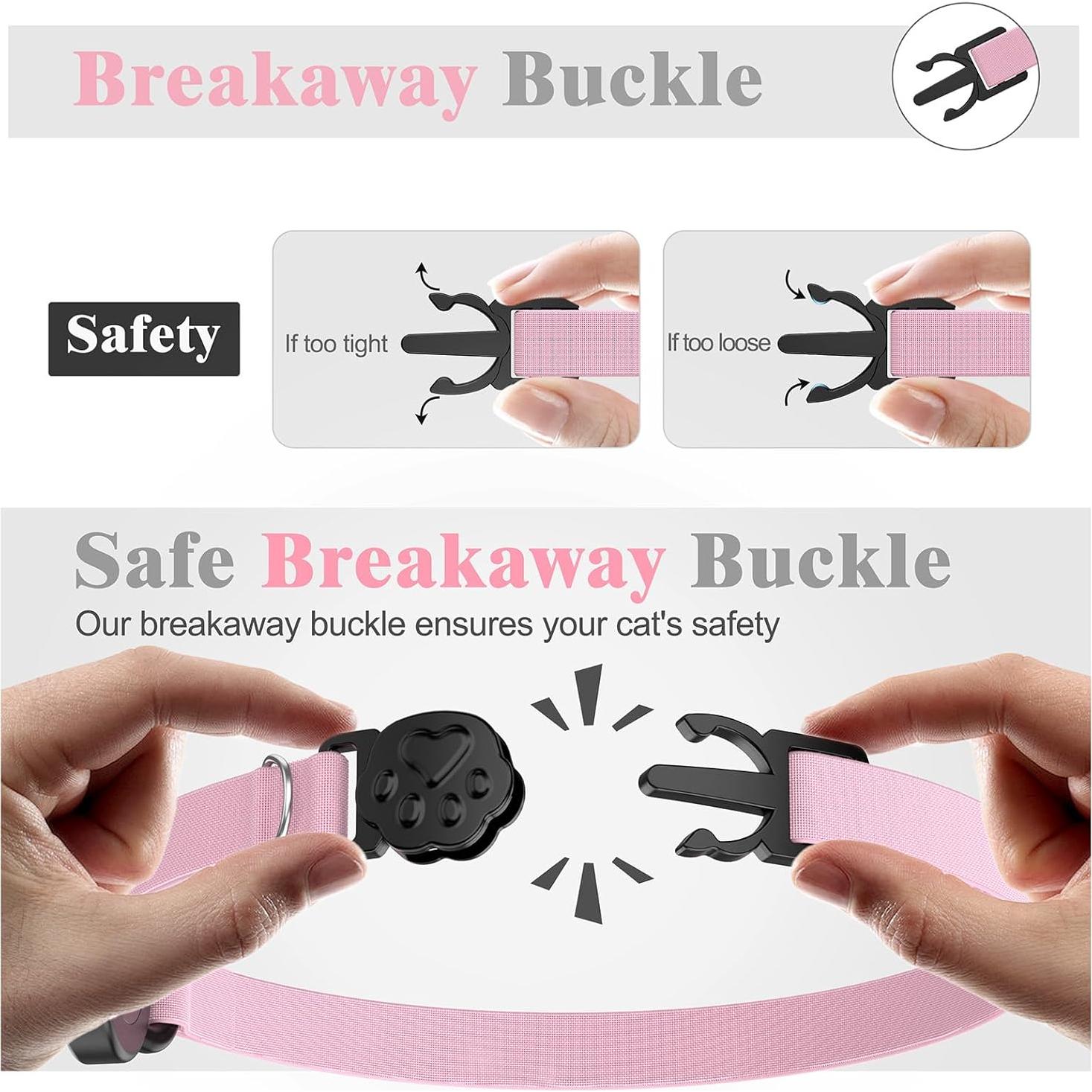 Collar para Gato Odokele con Soporte para AirTag Rosa 20-31.75 cm