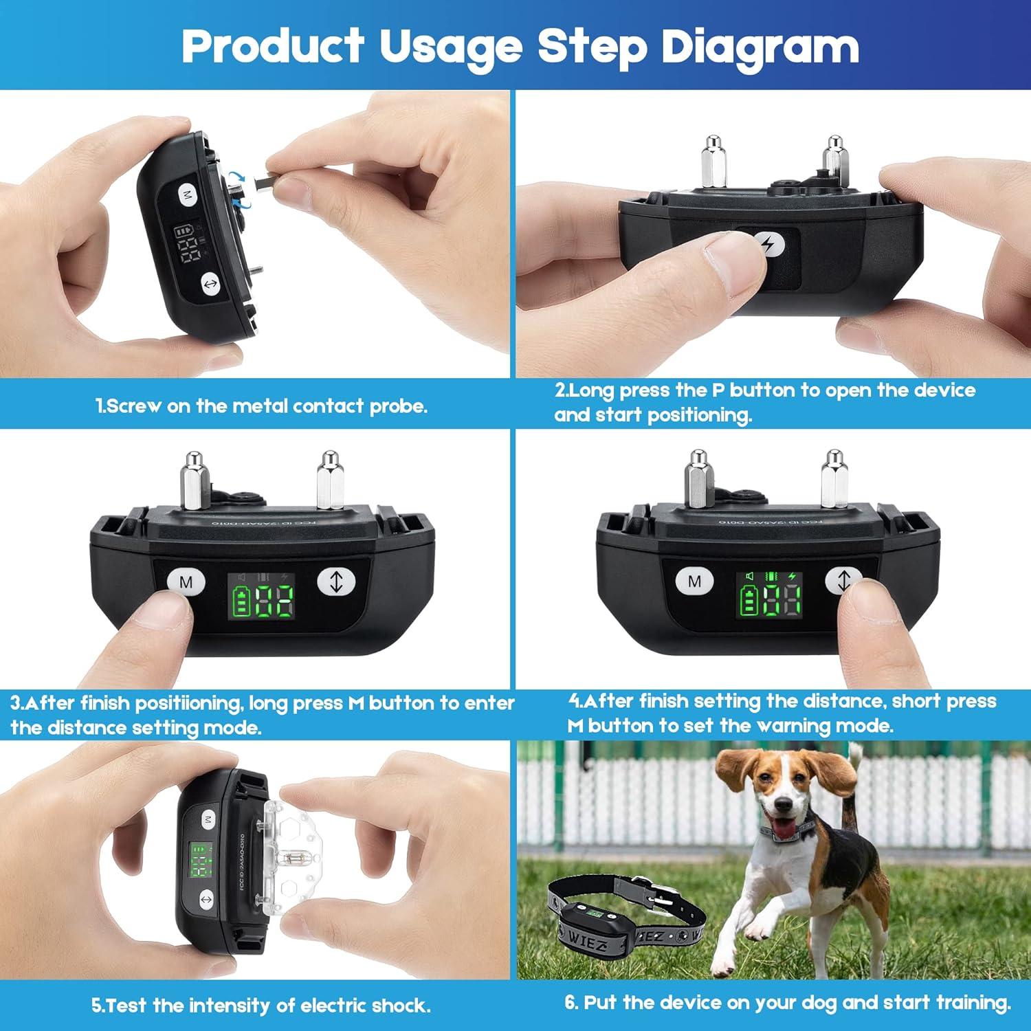 Cerca Inalámbrica GPS para Perros WIEZ D020, Rango 20-1000m