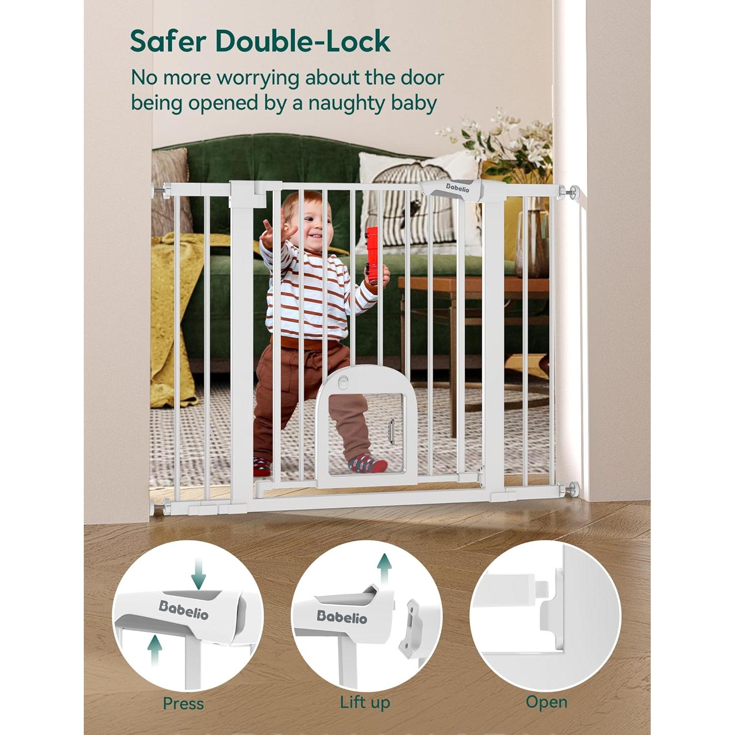 Puerta de Seguridad Babelio 91.44 cm para Bebés y Mascotas