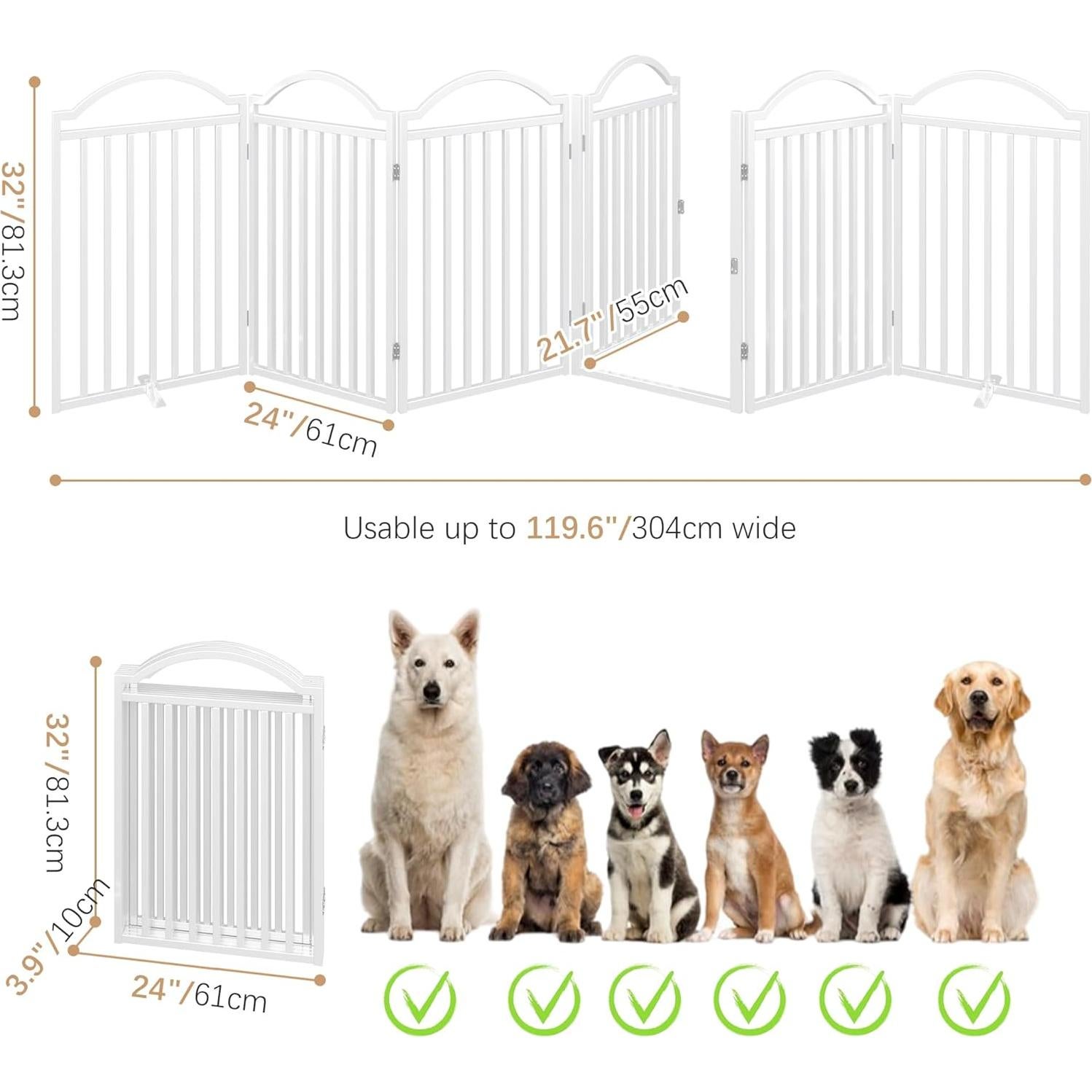 Puerta para Perros de Metal BHG 144x32 cm Plegable Sin Montaje