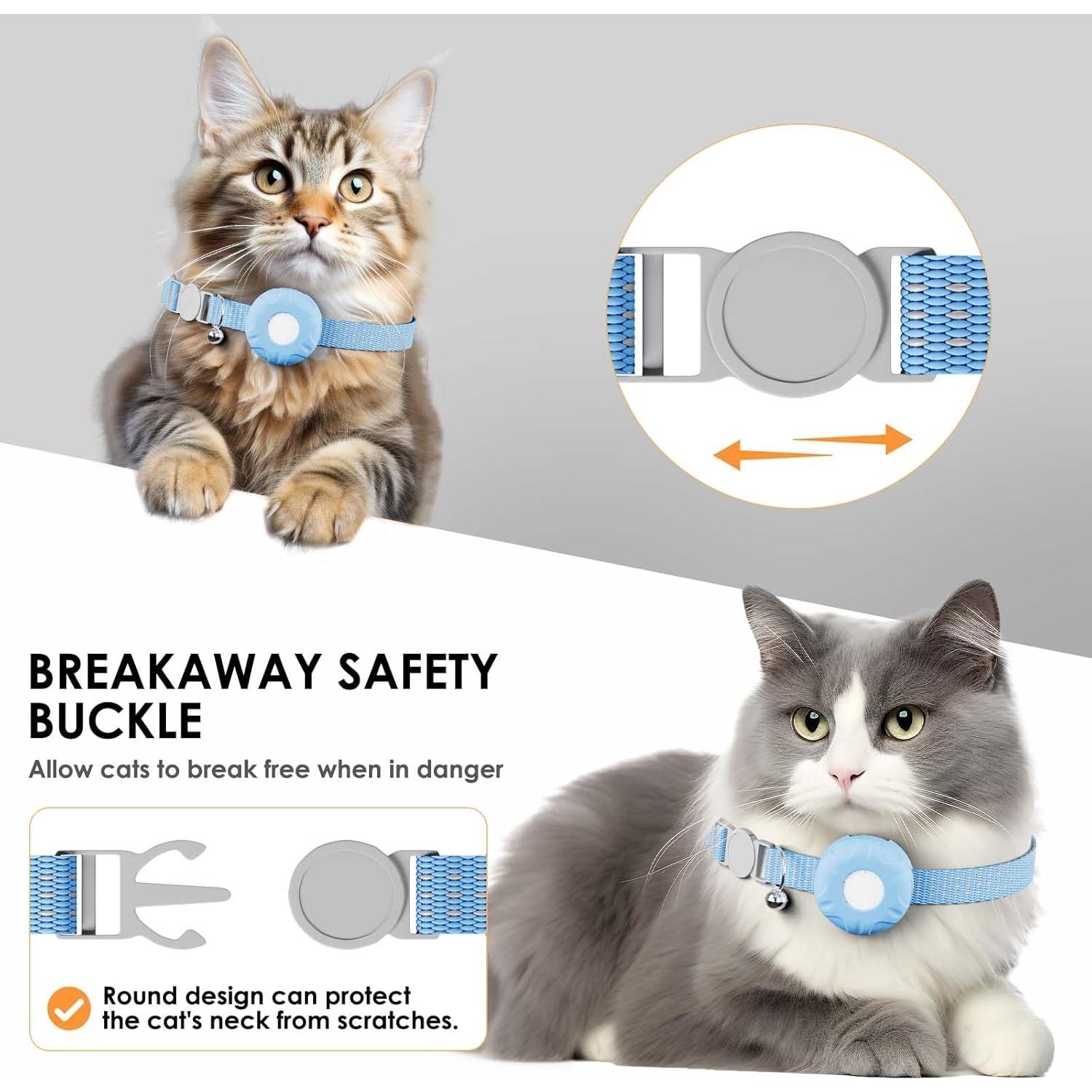 Rastreador GPS para Gatos ZFSJTAG, Collar Azul, Sin Cuota Mensual