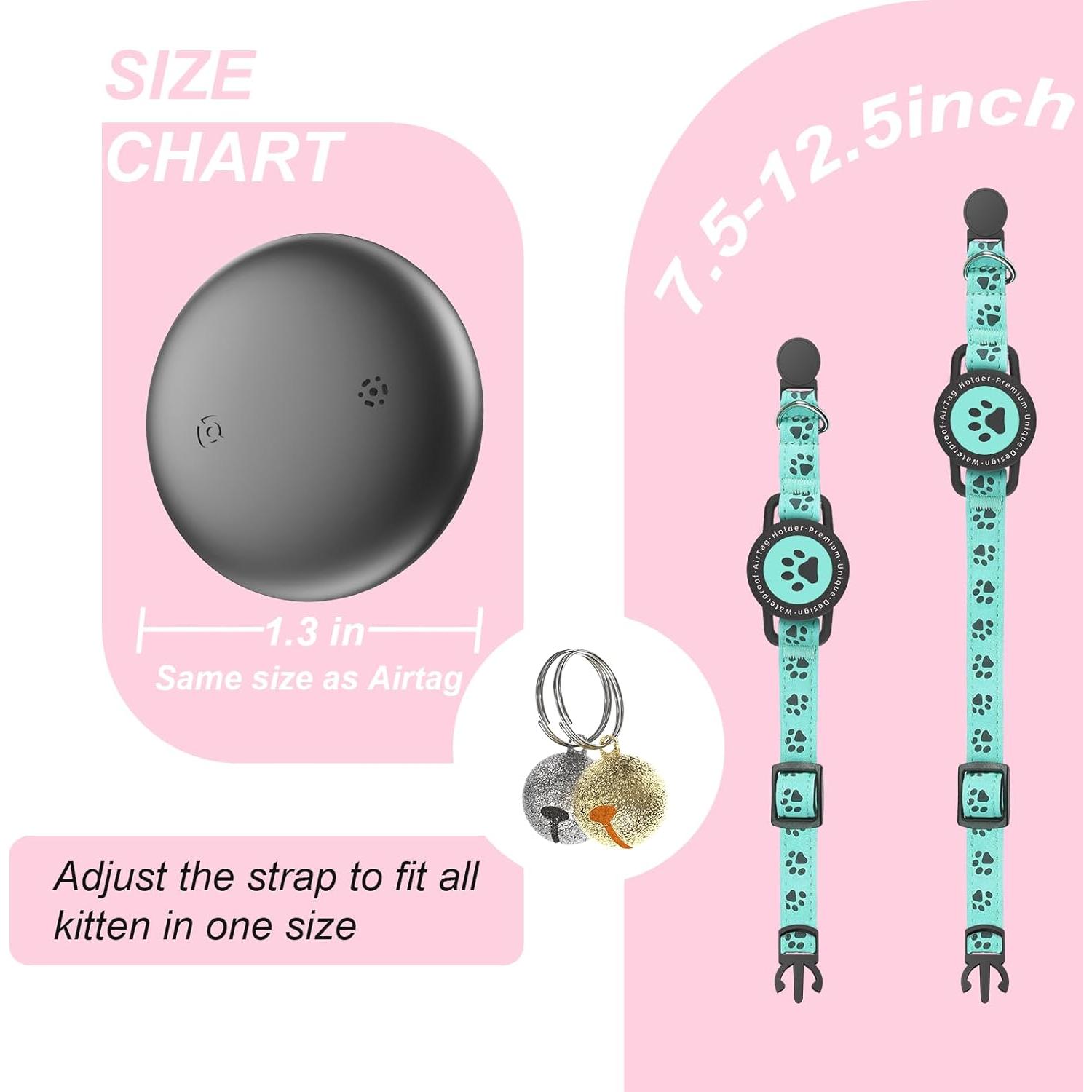 Collar para Gato Zowpet Airtag Impermeable Ajustable Azul