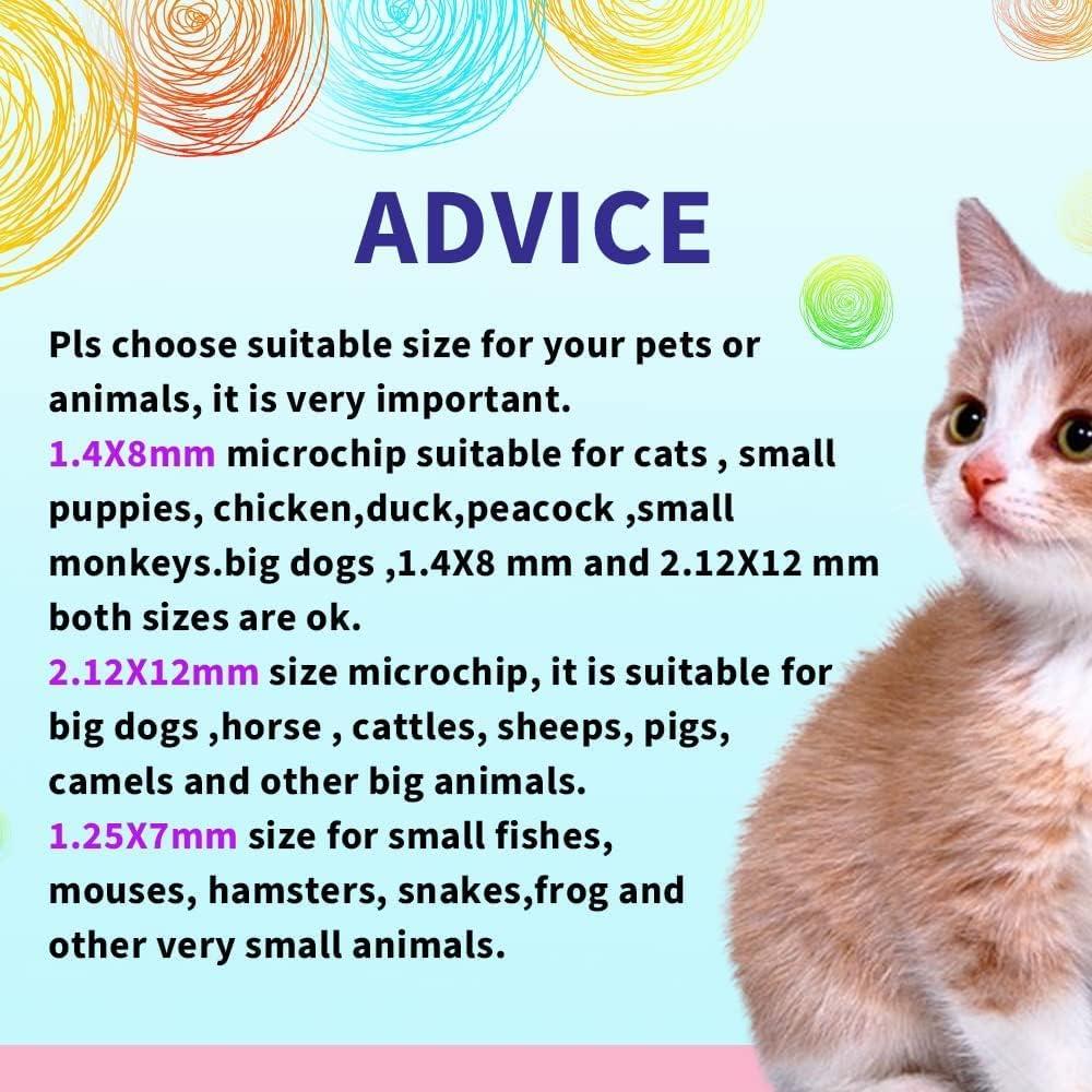 5 Microchips ISENVO 1.4x8mm 134.2kHz para Identificación de Mascotas