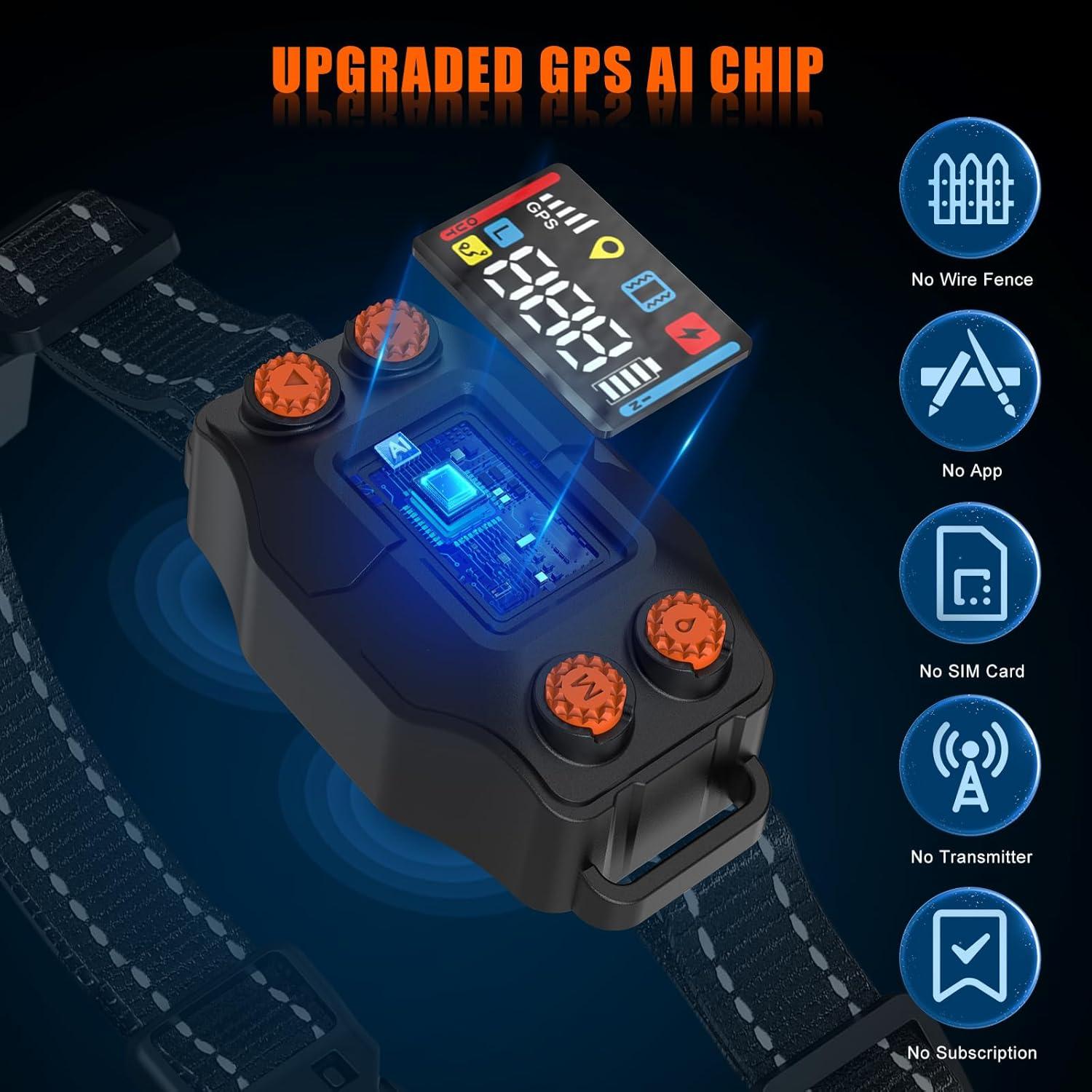 Sistema de Cerca Inalámbrica GPS para Perros Chwwen F830, 21-914m